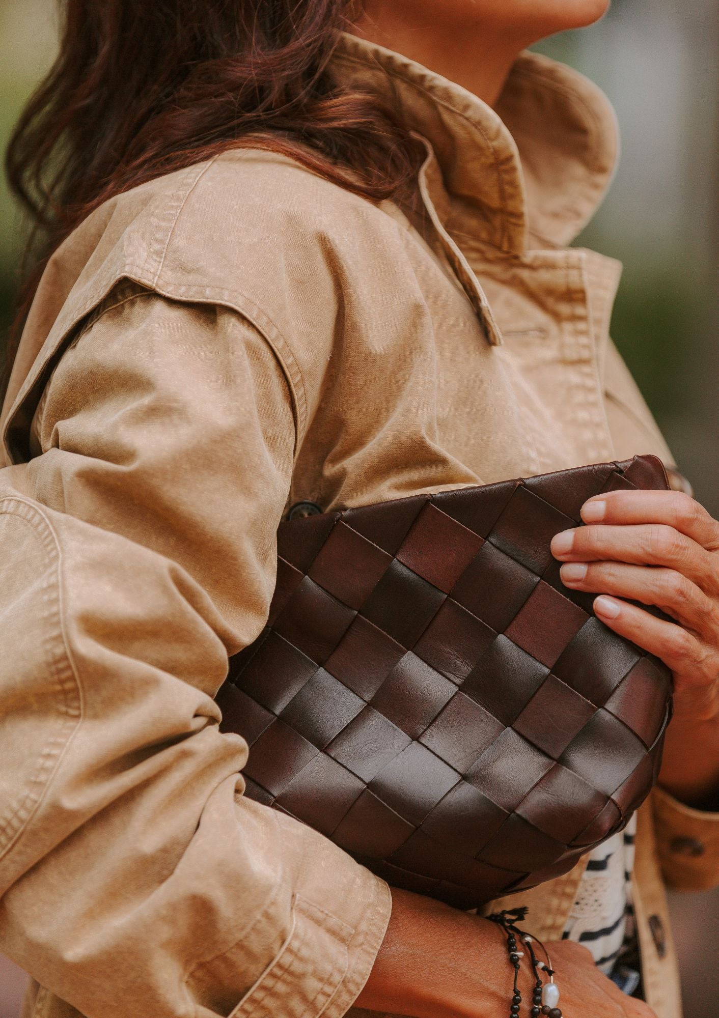 Melina Woven Clutch | Chocolate