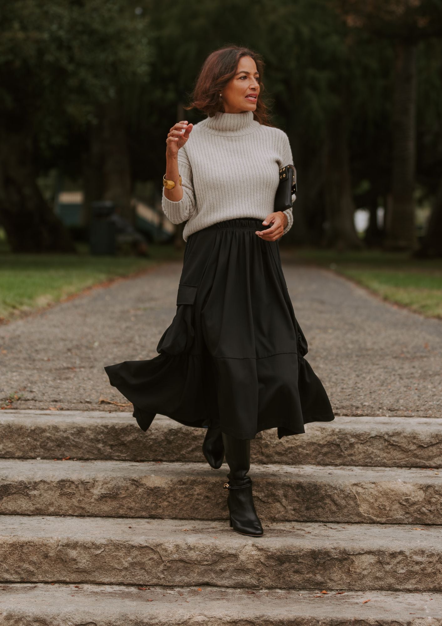 Gathered Cargo Skirt | Black