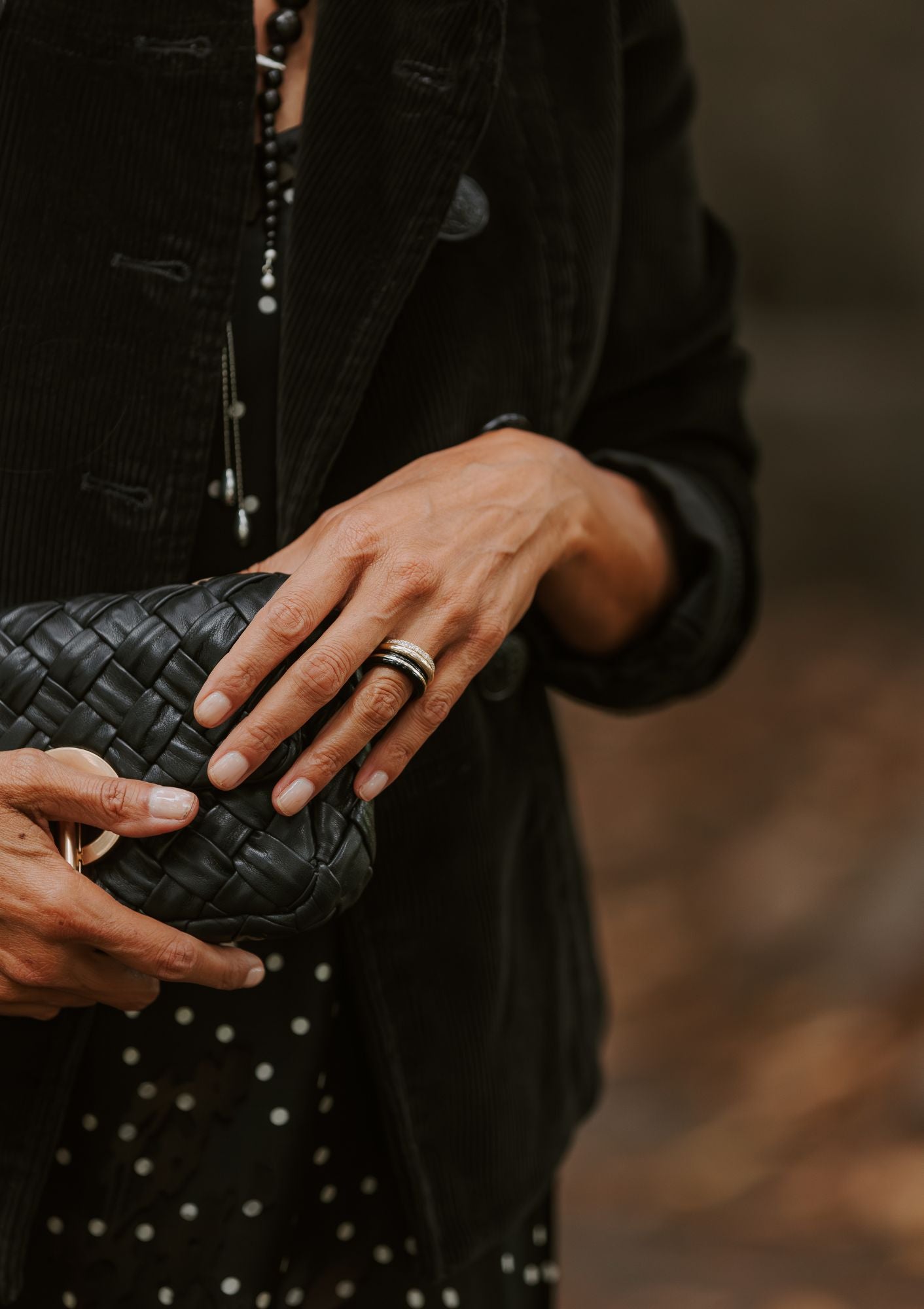 14K Classic Ring Stack | Black Onyx