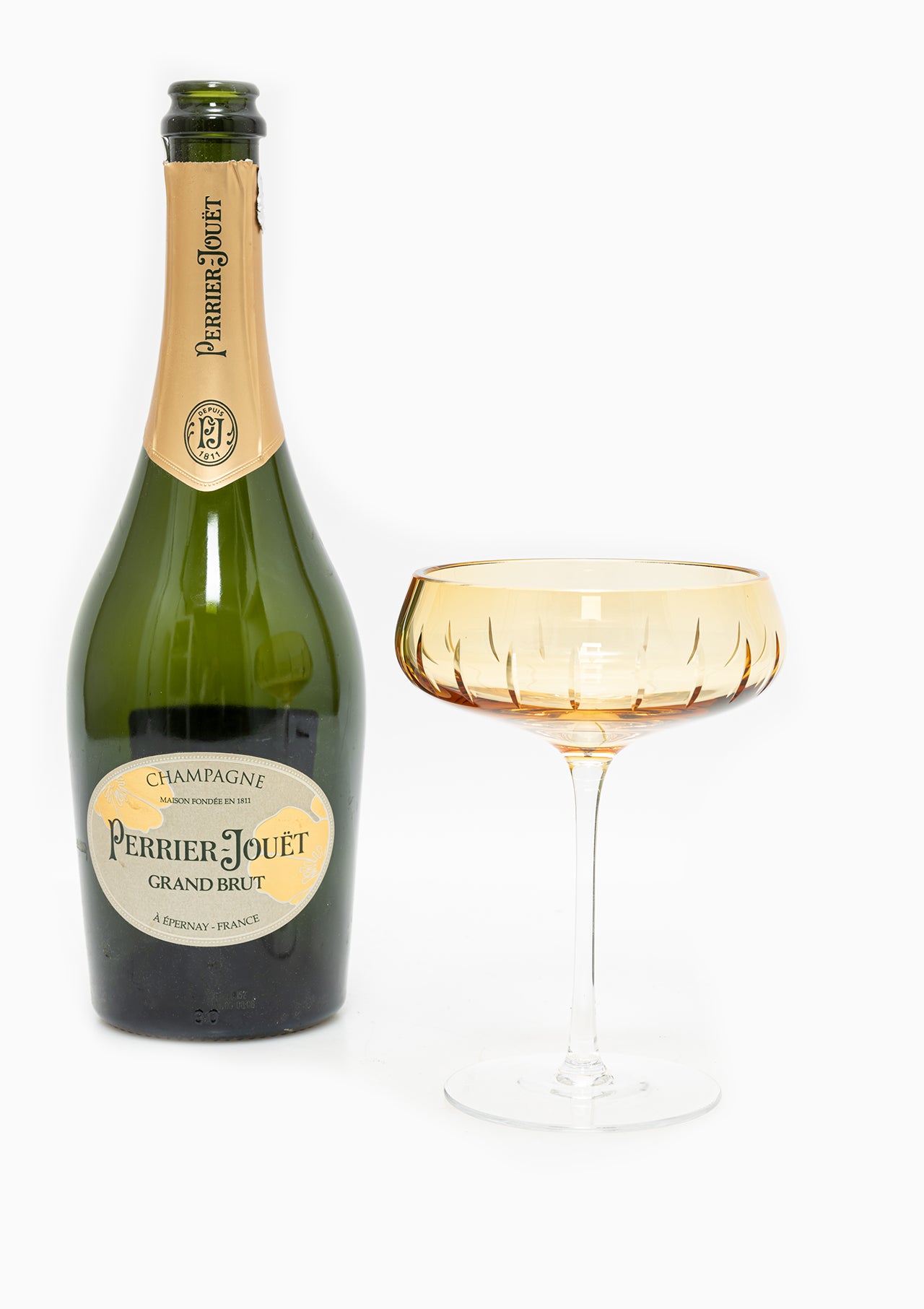 Crystal Champagne Coupe Single Cut | Amber