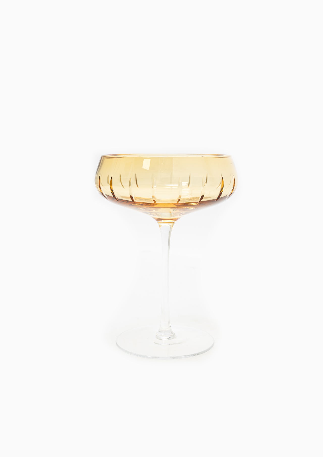 Crystal Champagne Coupe Single Cut, Amber