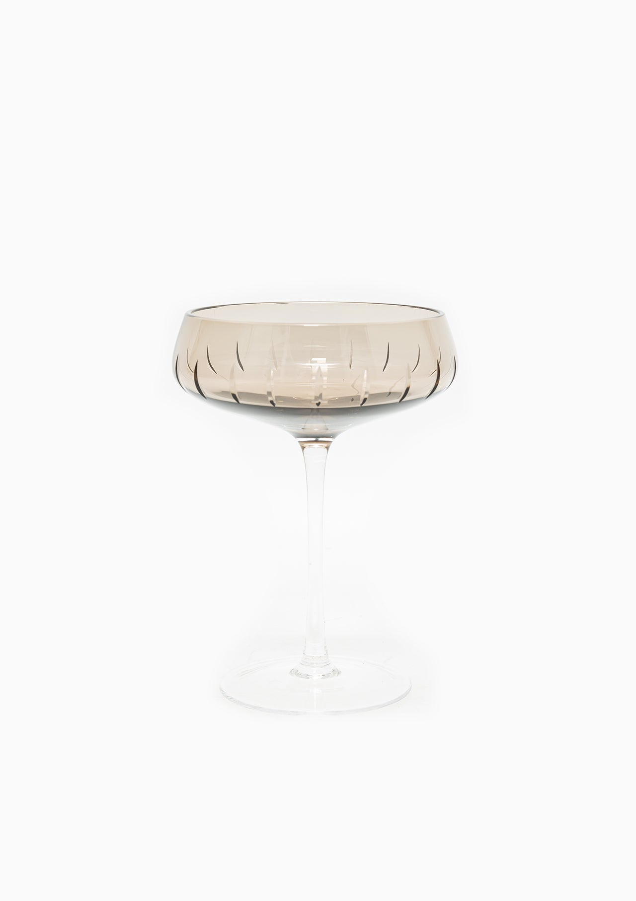 Crystal Champagne Coupe Single Cut | Smoke