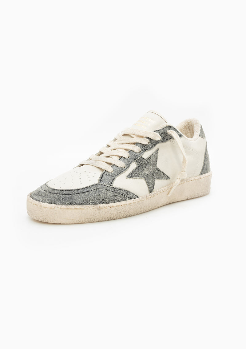 Ball Star Sneaker Leather Suede Star Heel | Optic White/ Black