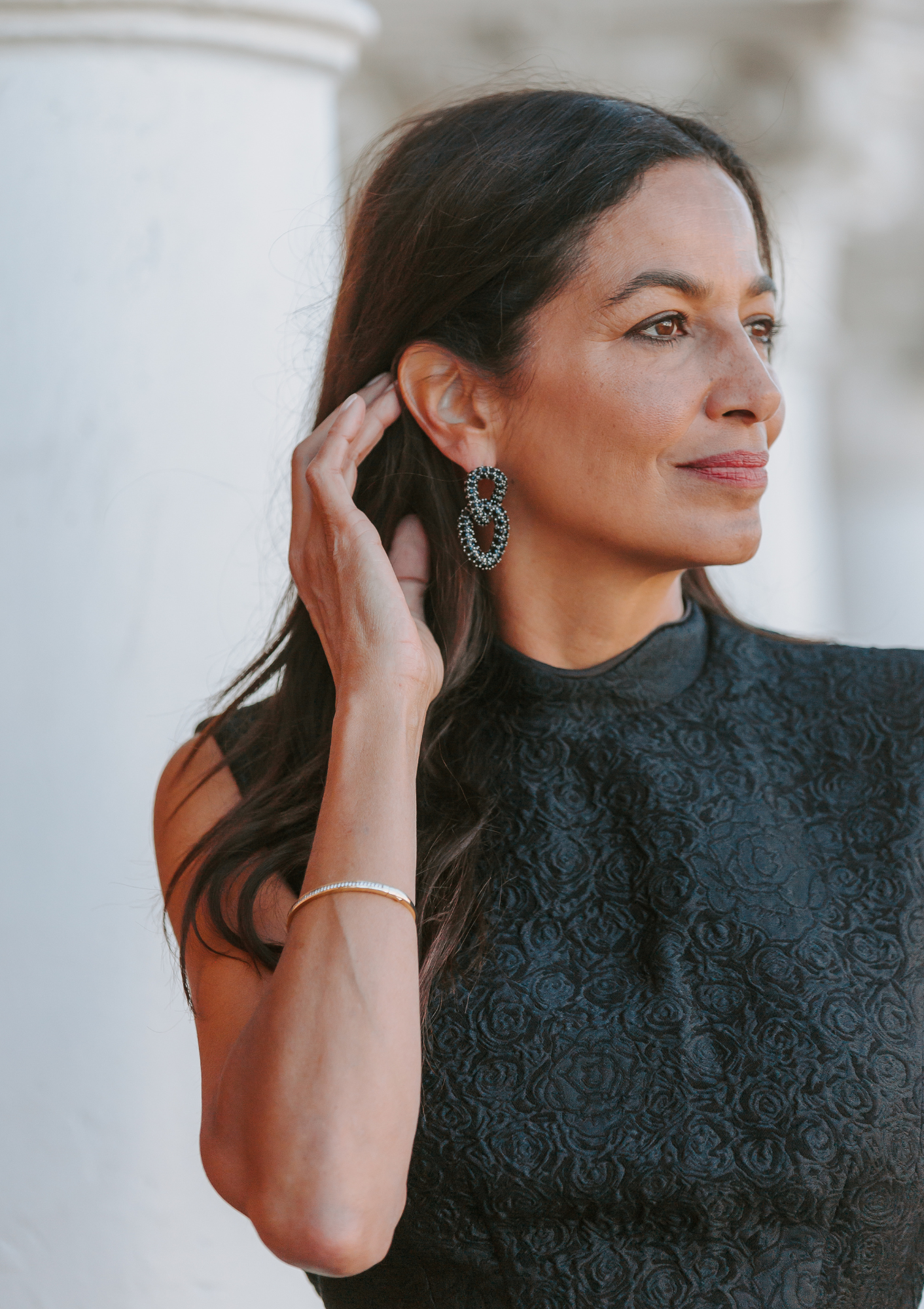 Funky Ring Earrings | Black/Silver