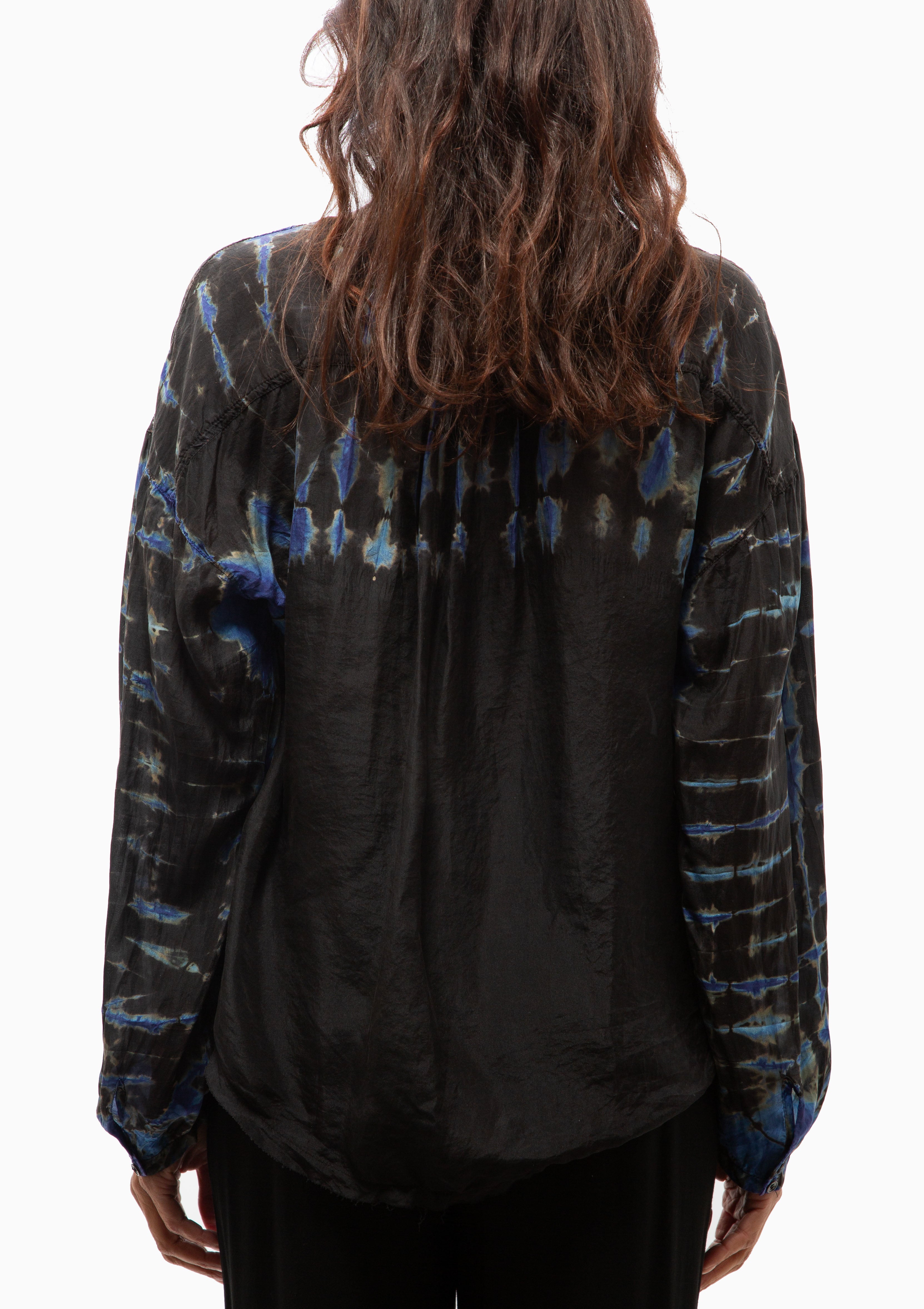 Silk Medley Poet Blouse | Black