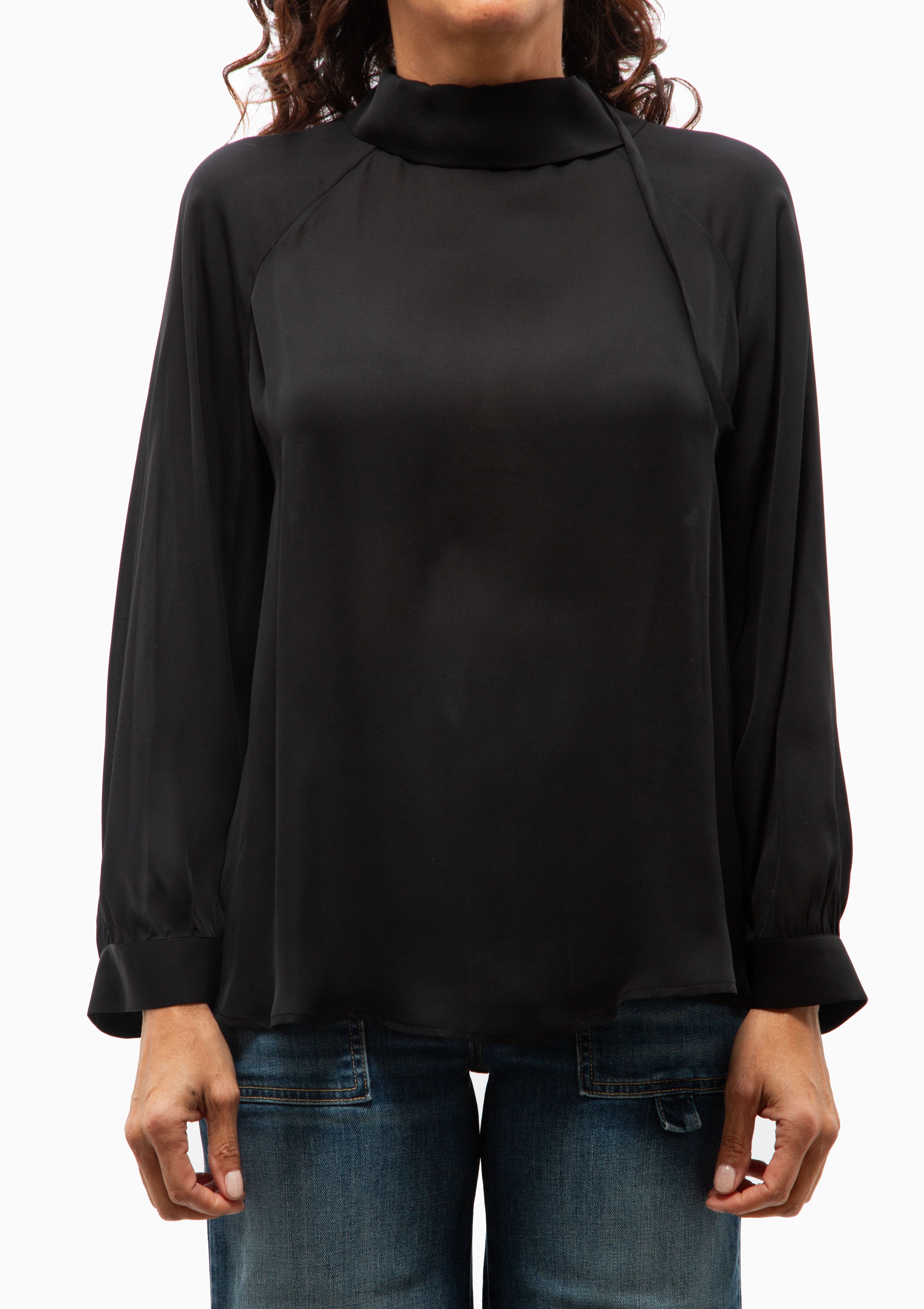 Nili Lotan Eliana top in black. Available at Diani.