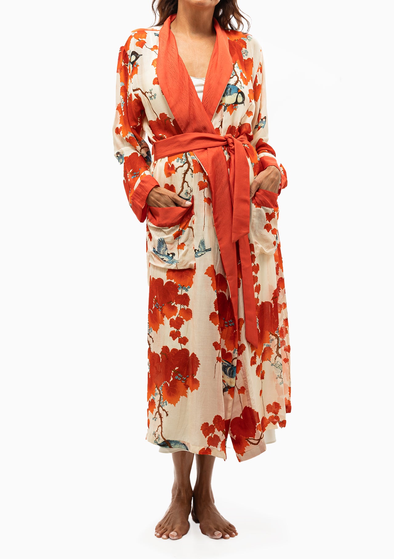 Blossom Branch Robe Gown | Red