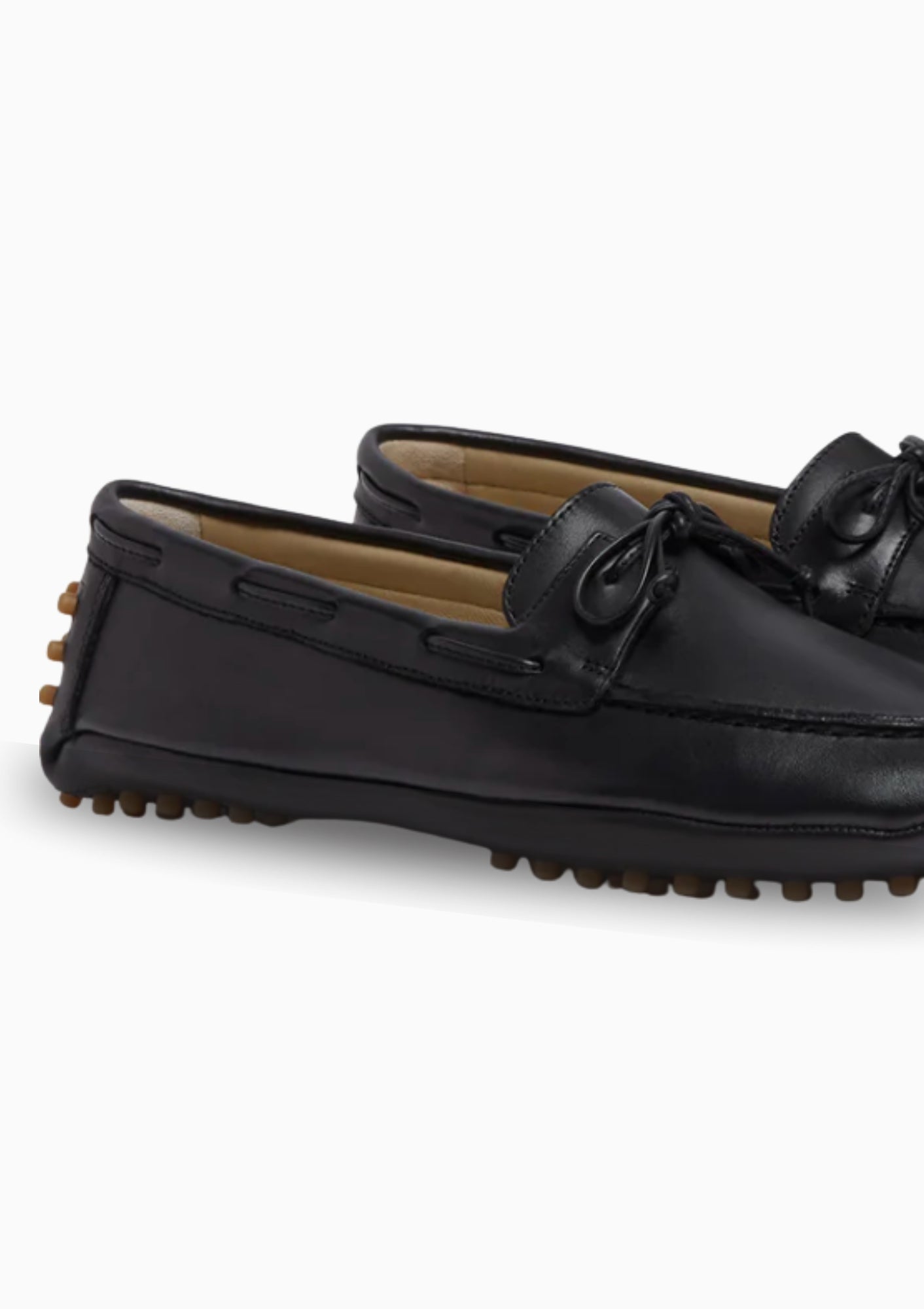 Driver Moccasin | Black Leather by Le Monde Beryl, available at Diani