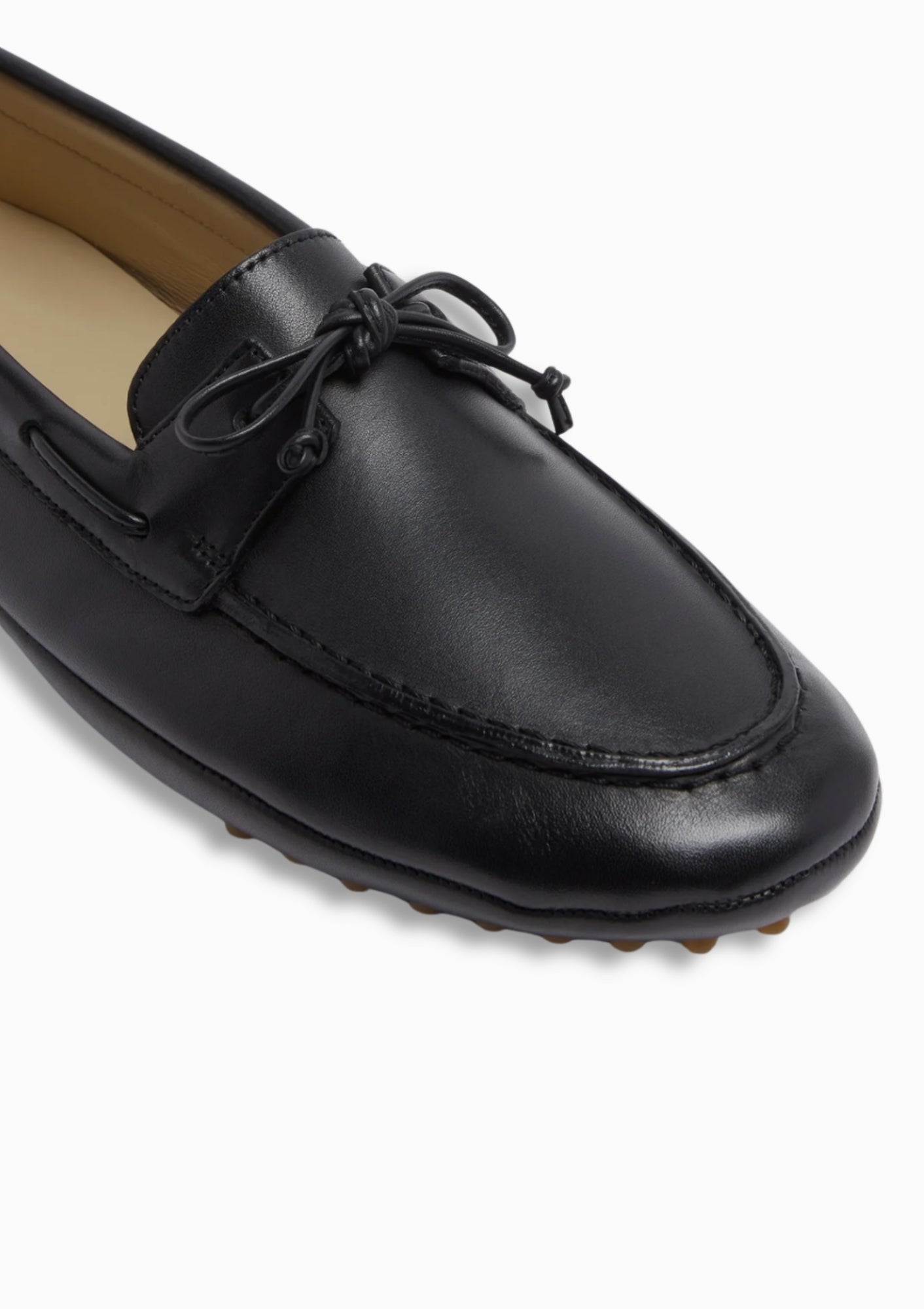 Driver Moccasin | Black Leather by Le Monde Beryl, available at Diani