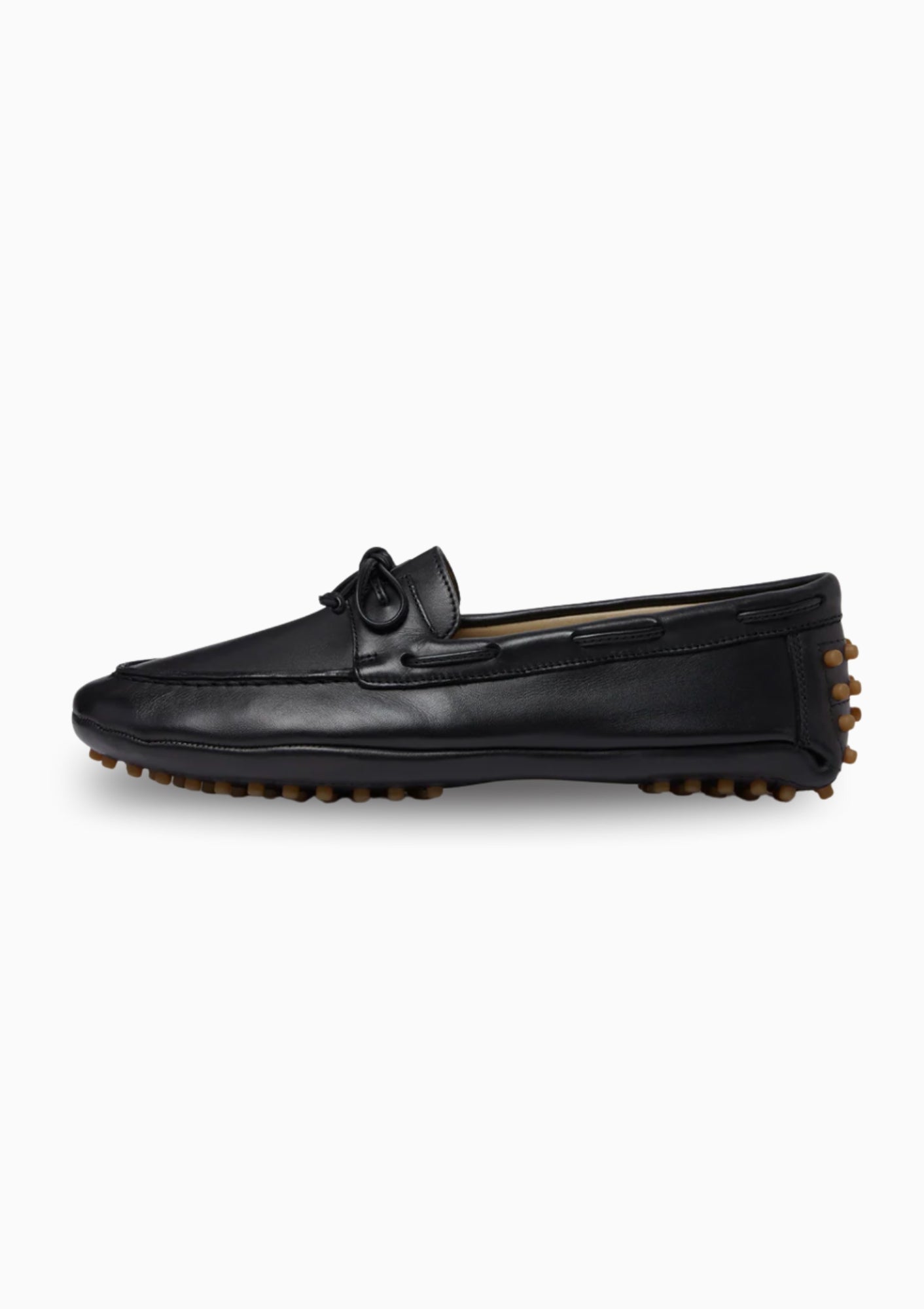 Driver Moccasin | Black Leather by Le Monde Beryl, available at Diani