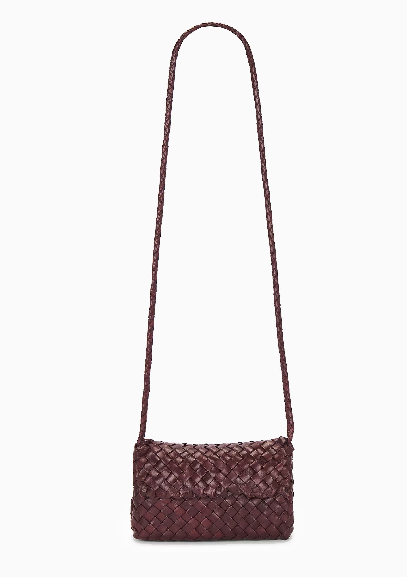 Vinnie Woven Crossbody | Maroon