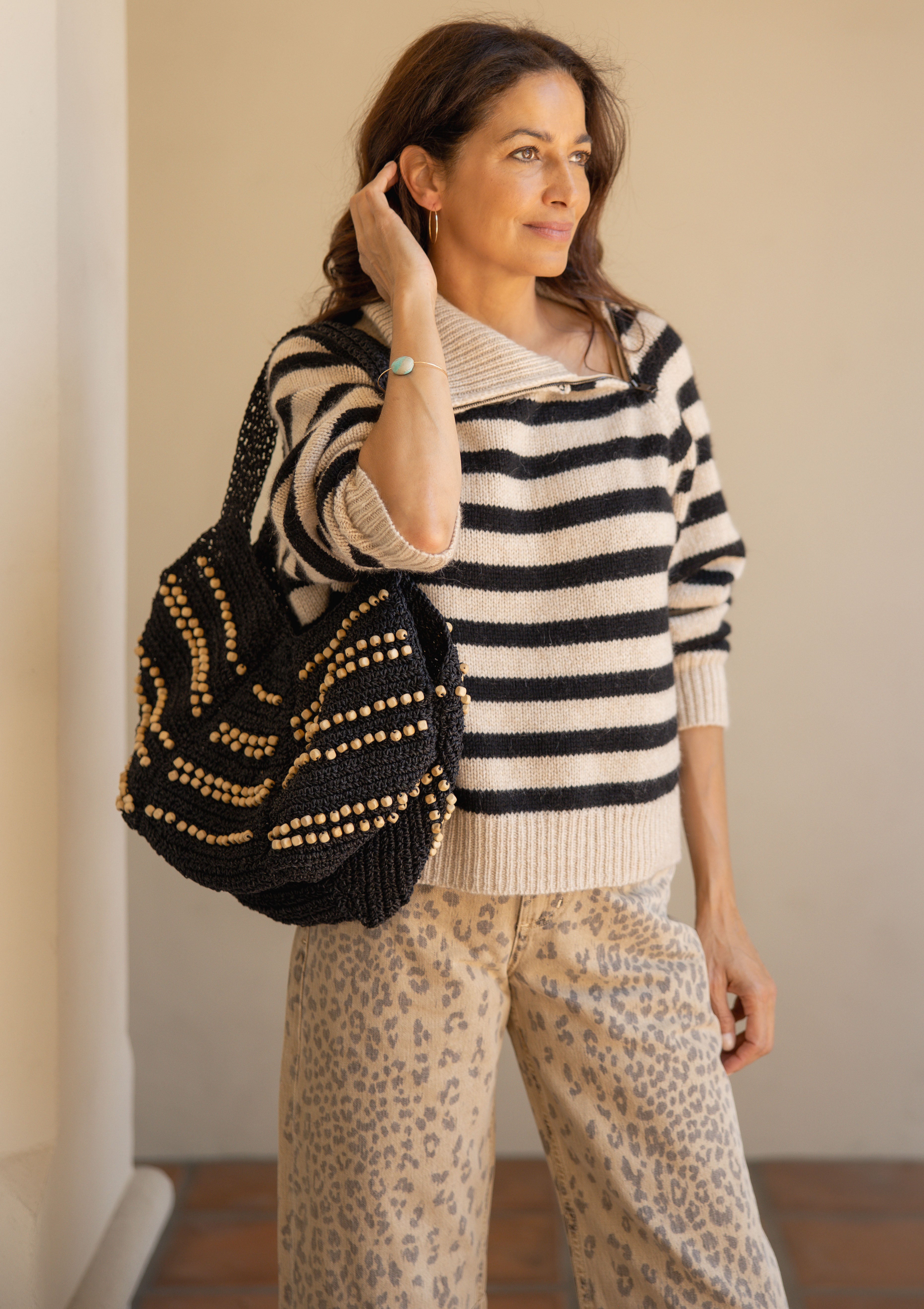 Paper Raphia Berlingot Bag | Noir
