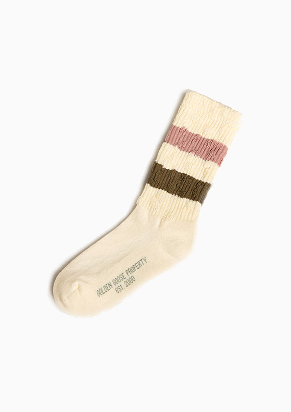 Distressed Details Stripe Socks, White | Multi