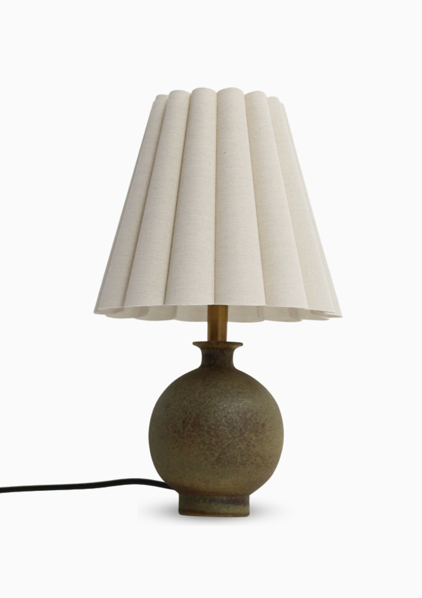 Handmade Duzy Lampshade & Ceramic Base | Light Burlap/Copper