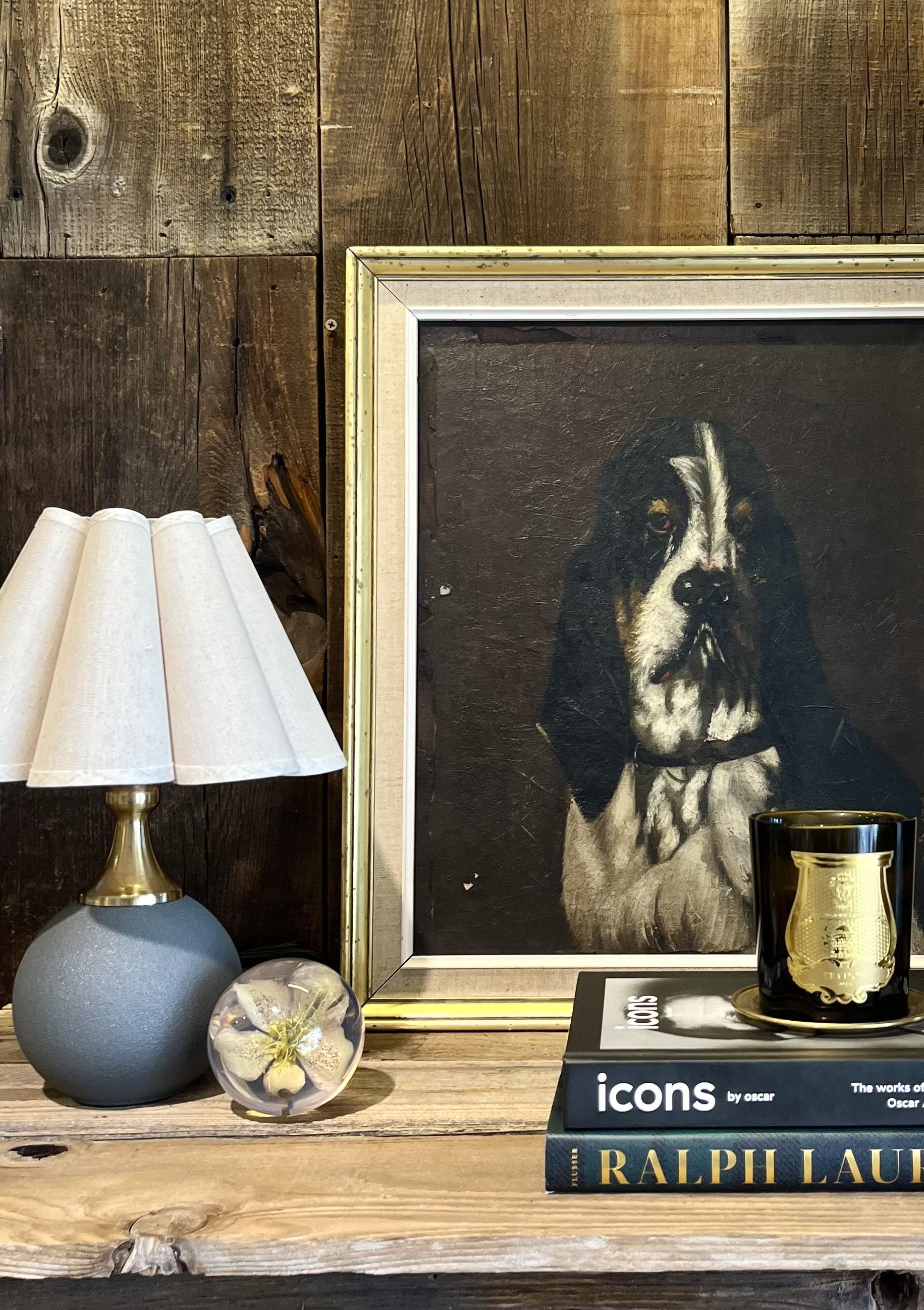 Handmade Duzy Lampshade Ceramic Base | Light Oatmeal/Grey