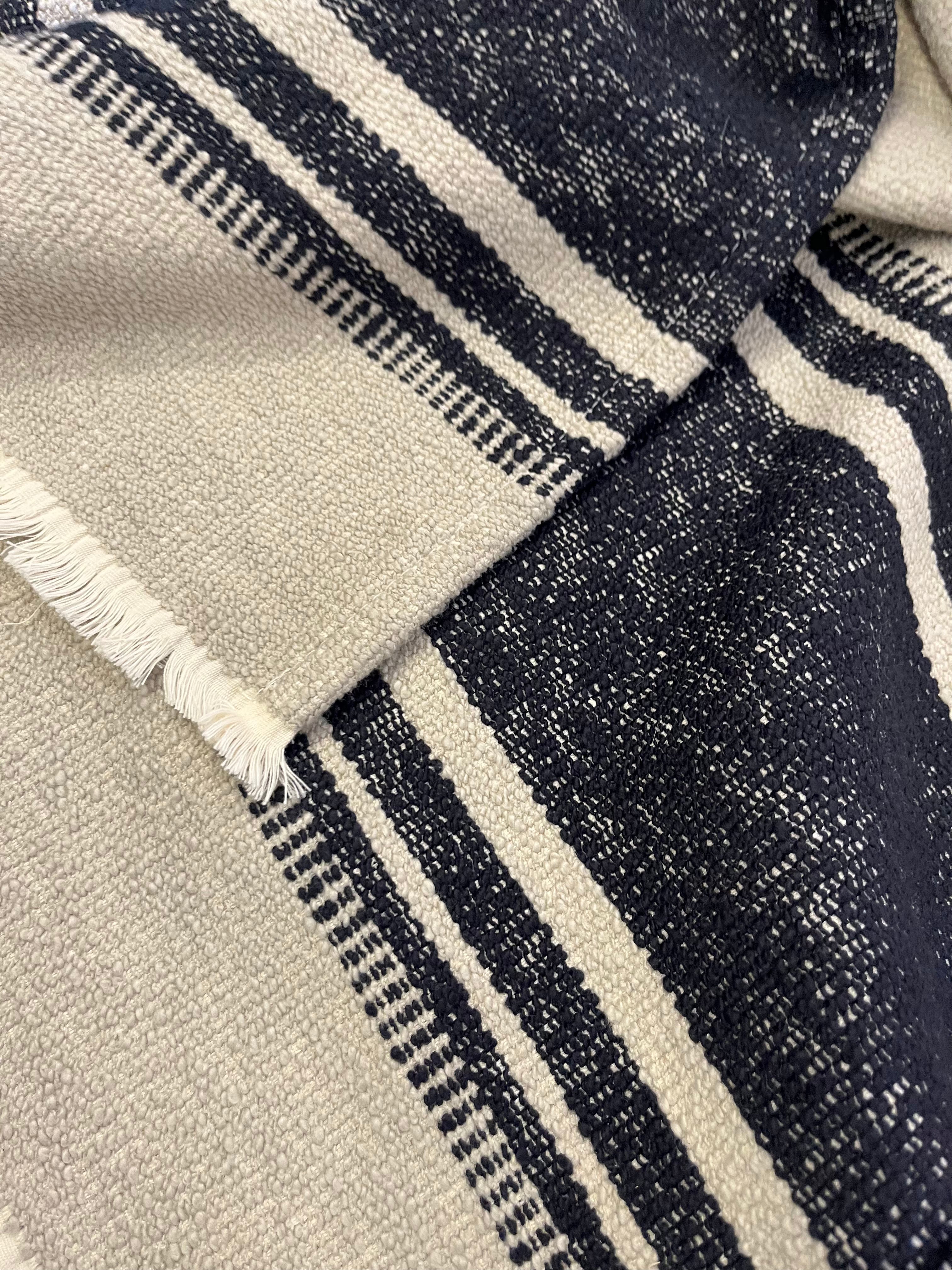Montauk Throw | Natural/Black, 78" x 55"