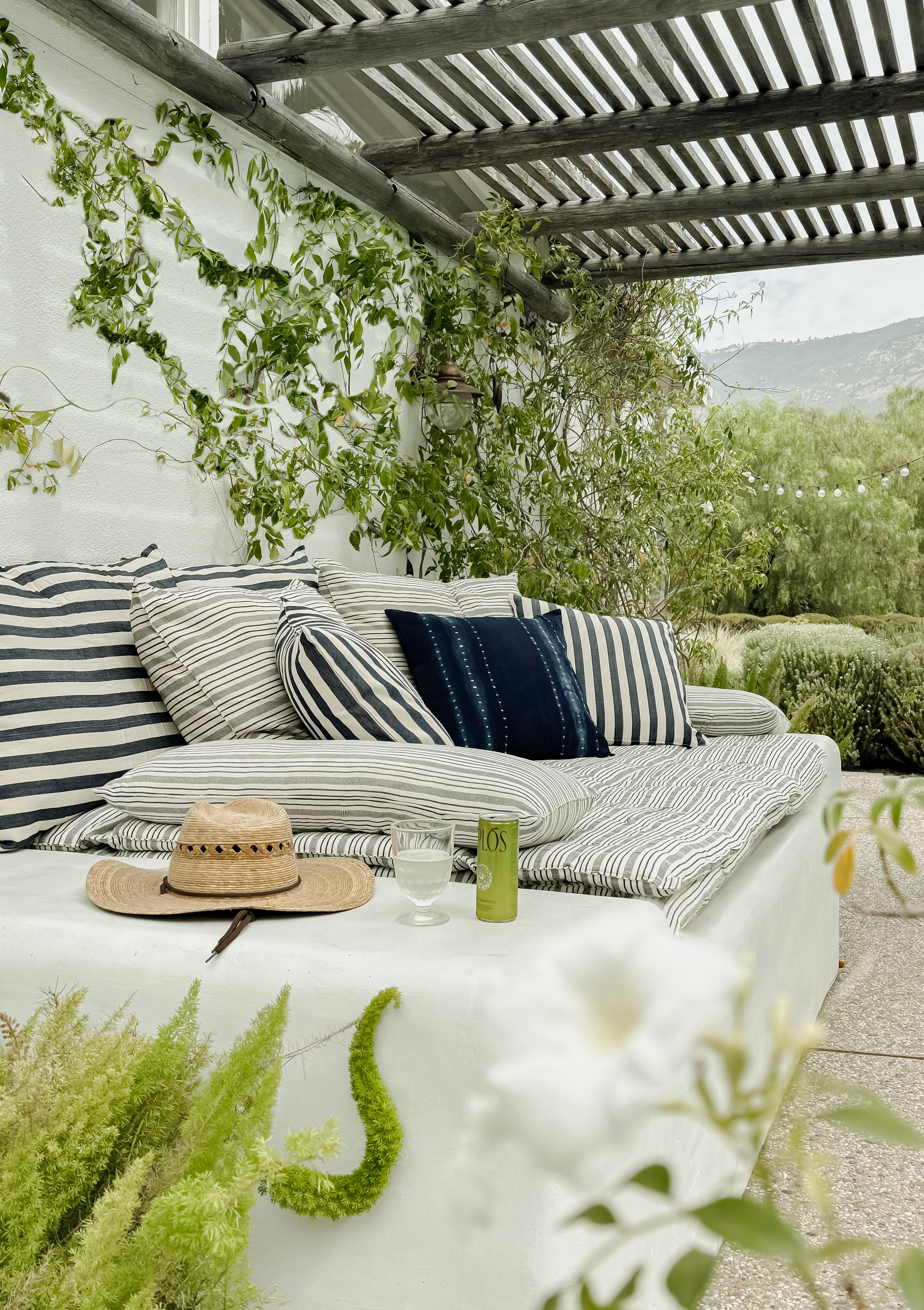 New Headboard Cushion, Navy/Off White Bold Stripe | 24" x 32"