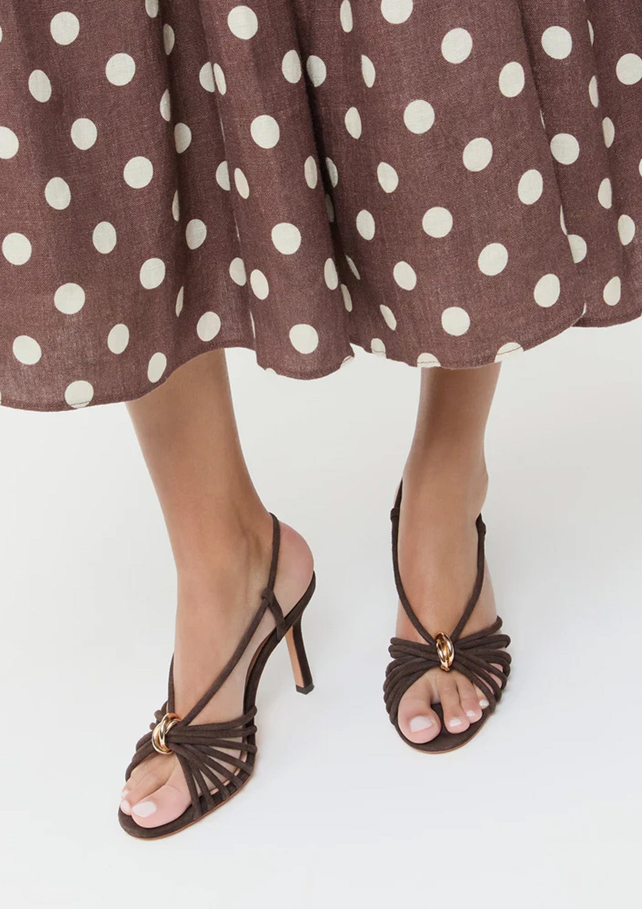 Mareka Heeled Sandal | Brown Suede