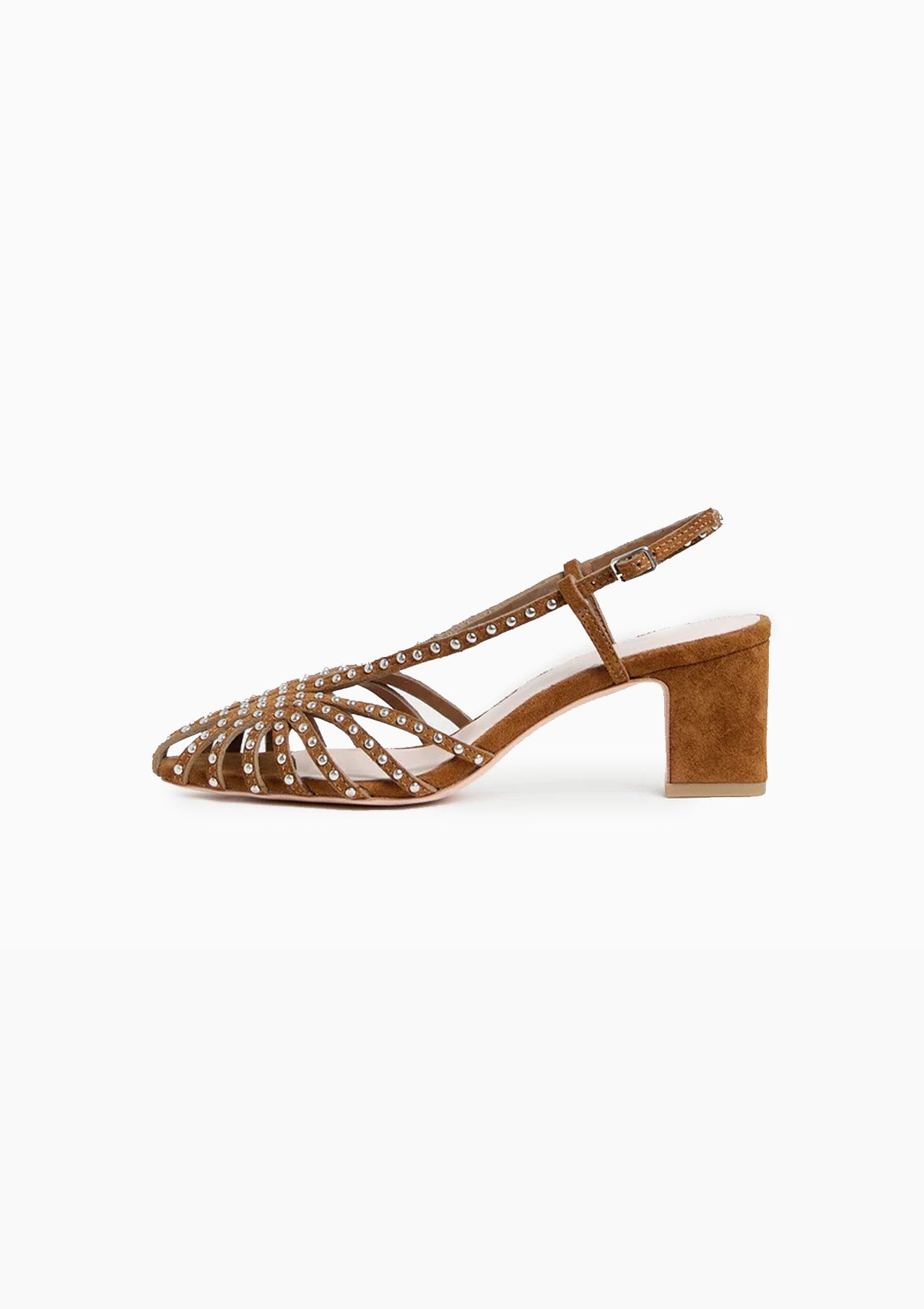 Priscilla Heeled Sandal | Cacao/Silver Suede
