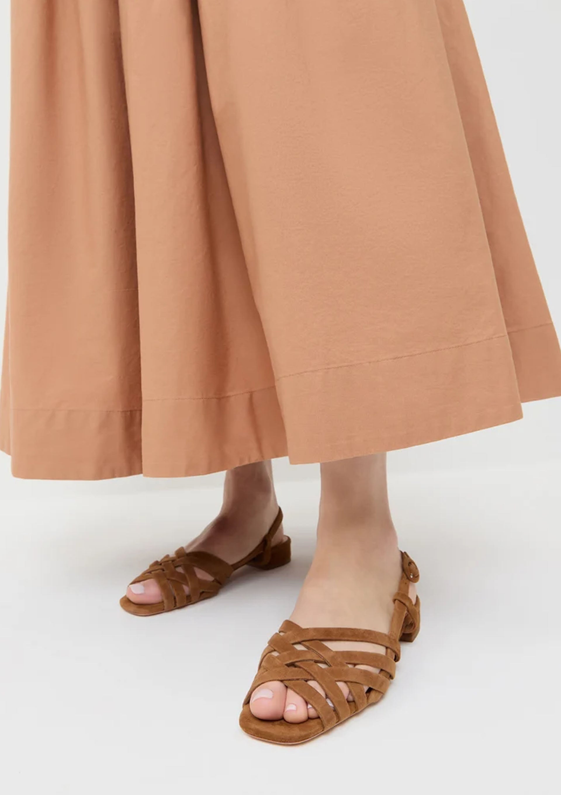 Shelly Flat Sandal | Cacao Suede