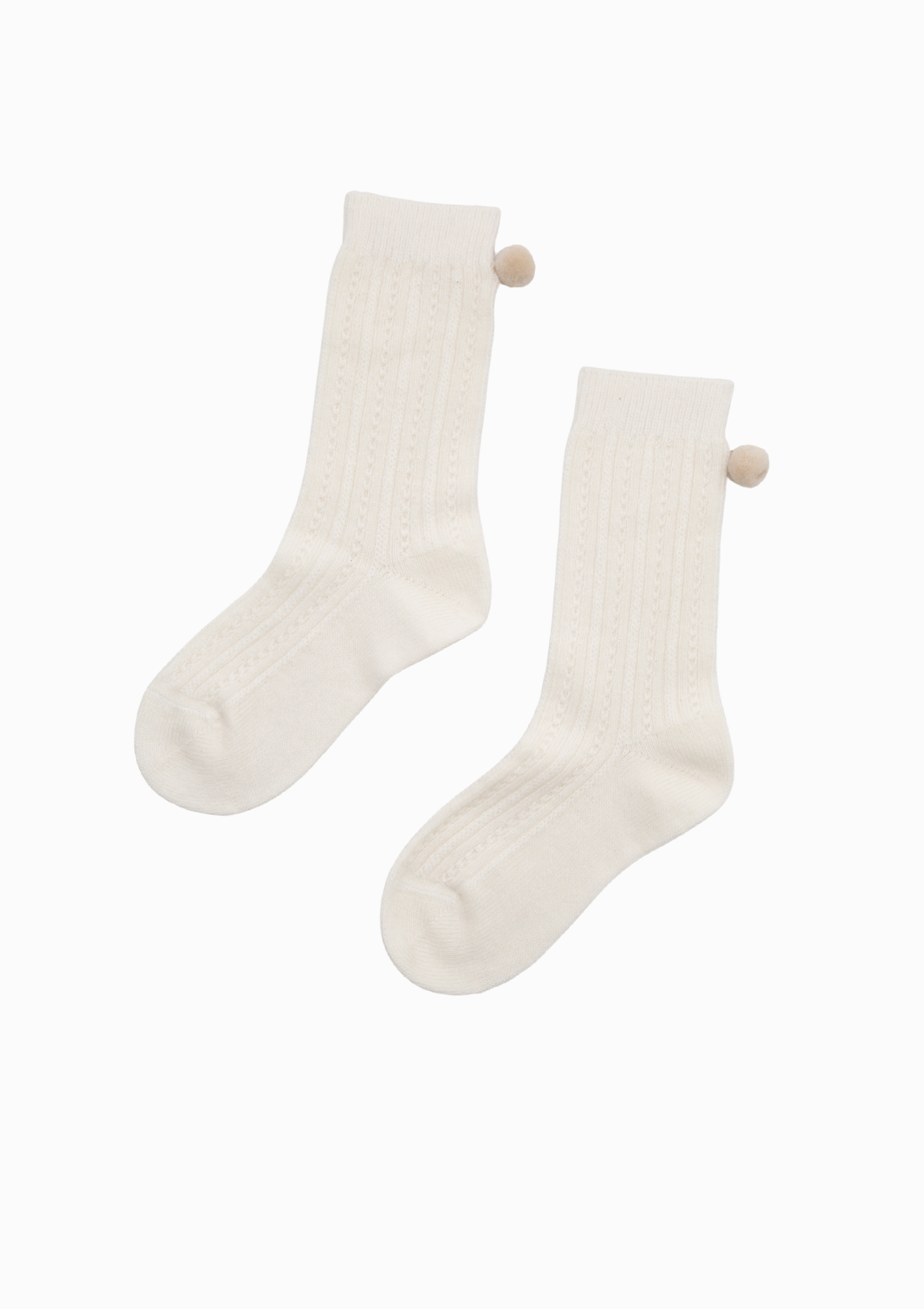 New York Pom Socks | Off White