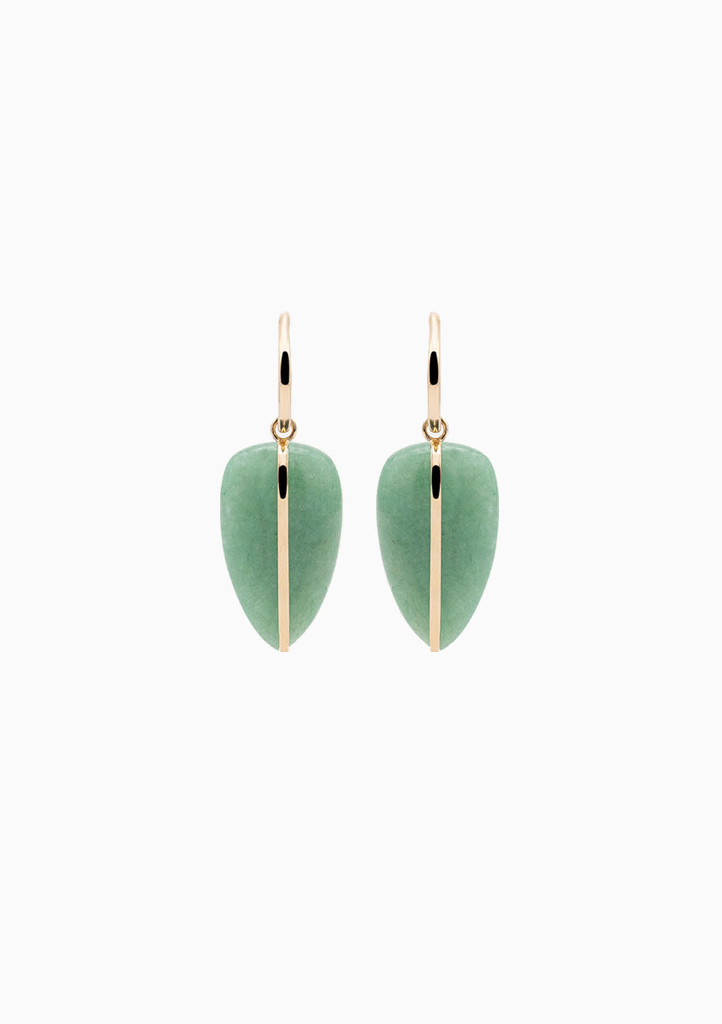 14K Large Pebble Earrings | Aventurine