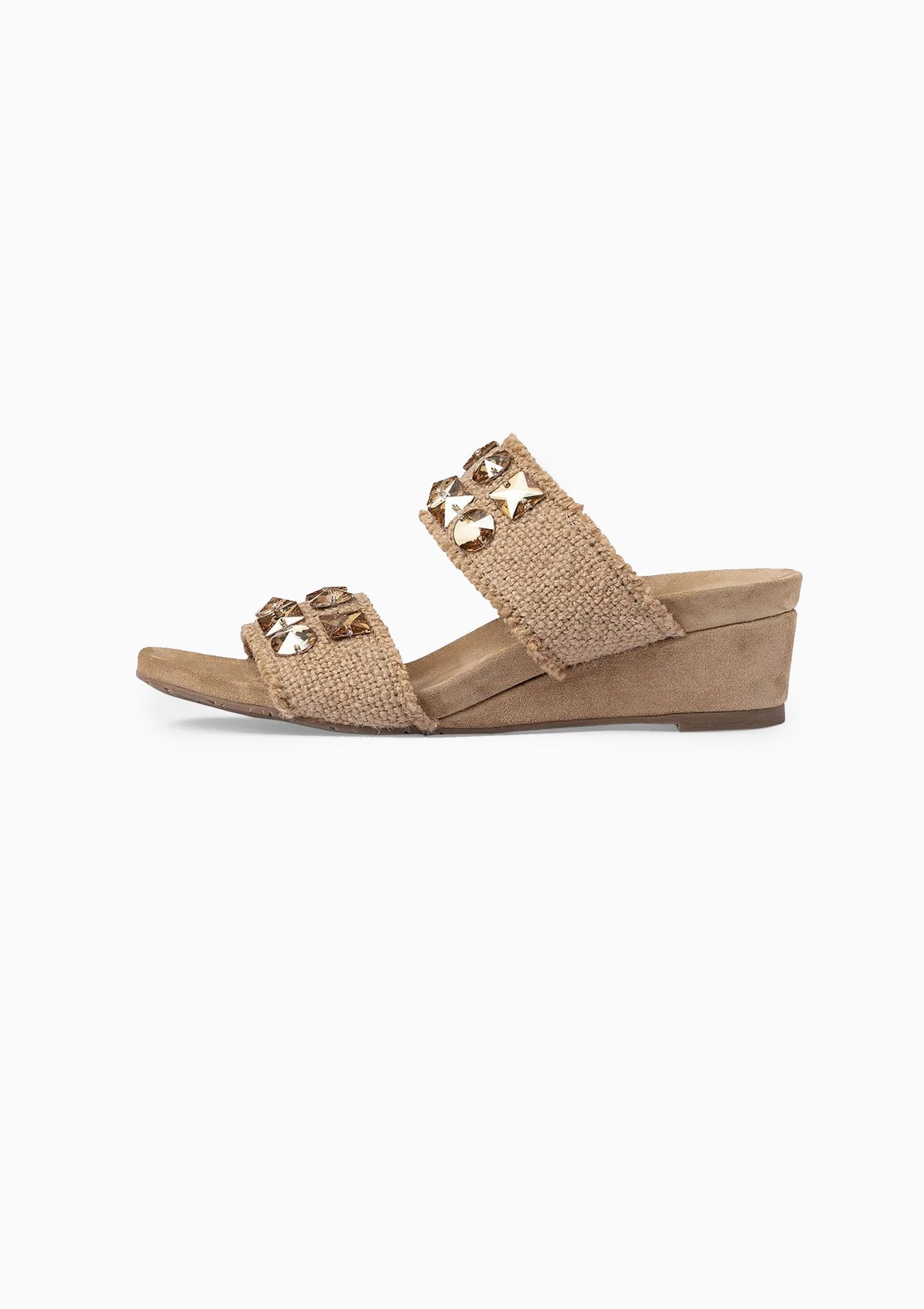 Wendy Wedge | Natural Burlap Golden