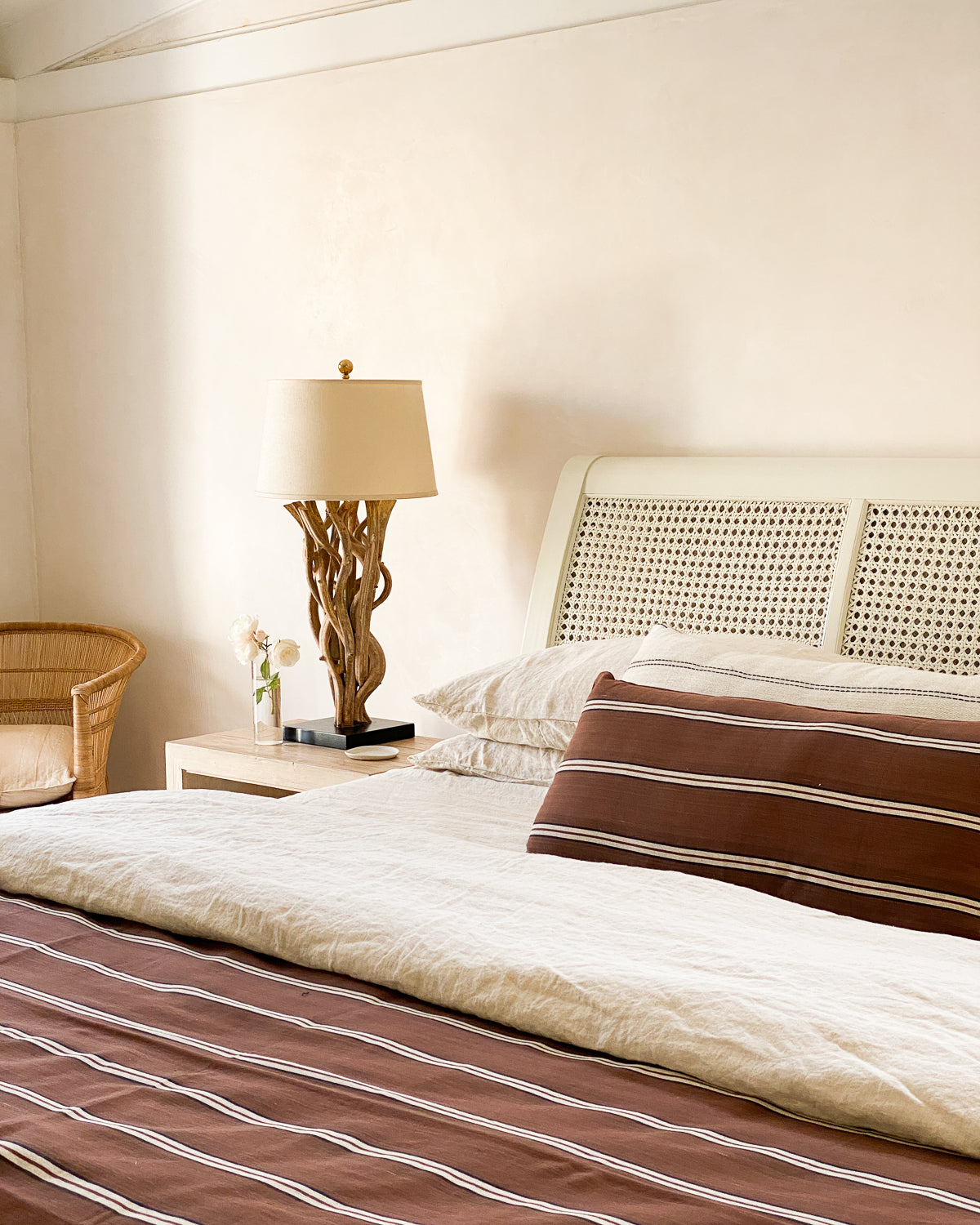 Bed Cover With Fringes | Safari Stripe, 94" x 102"