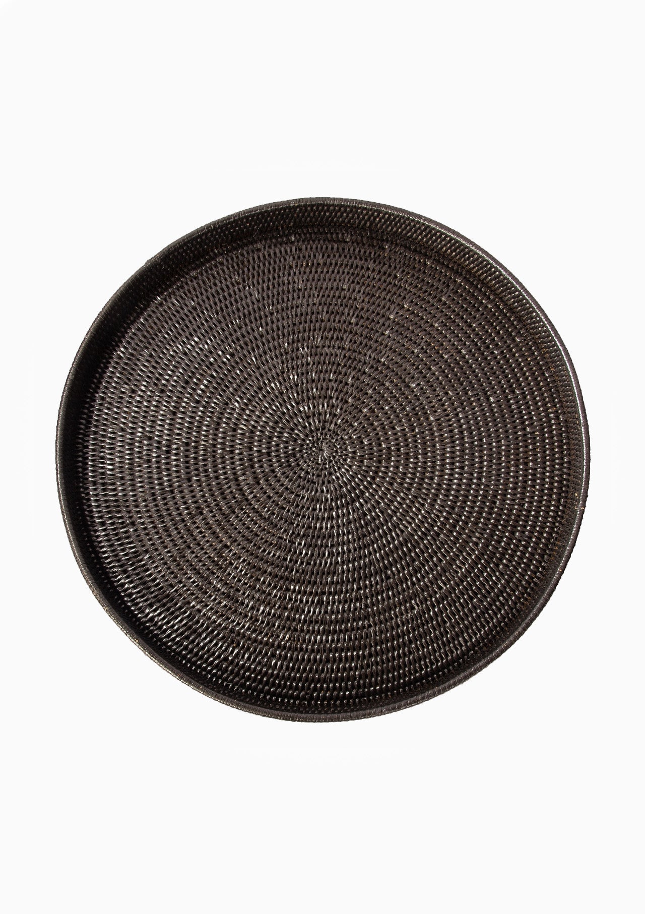 Round Serving Ottoman Tray 19" | Black