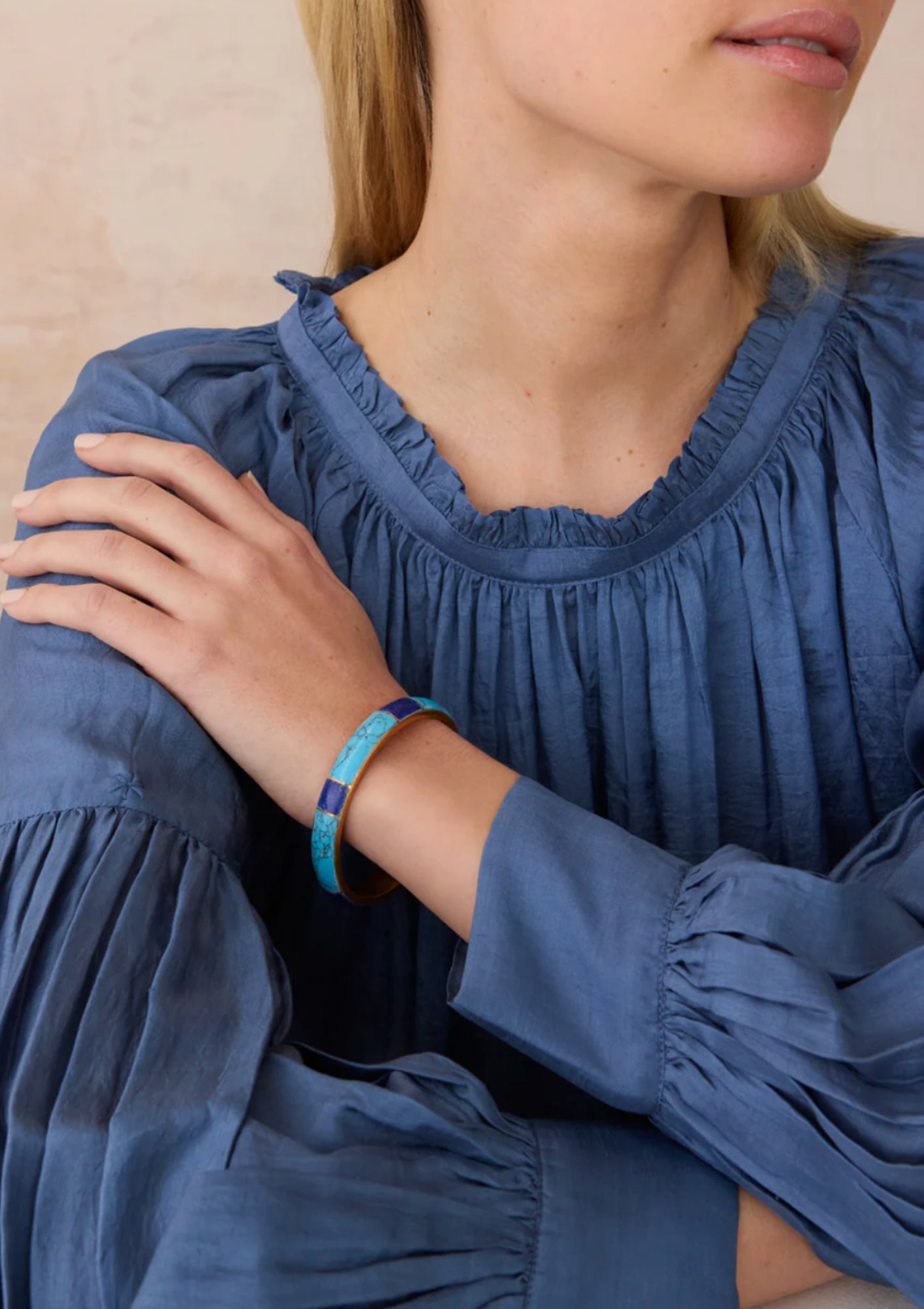 18kt Gold Vermeil PSTM Afghanistan Lajward Ayenda Bangle | Gold