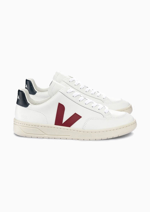 V-12 Leather Sneaker | White Marsala Nautico
