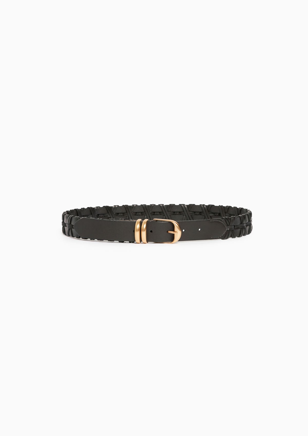 Braided Leather Belt 30mm | Noir
