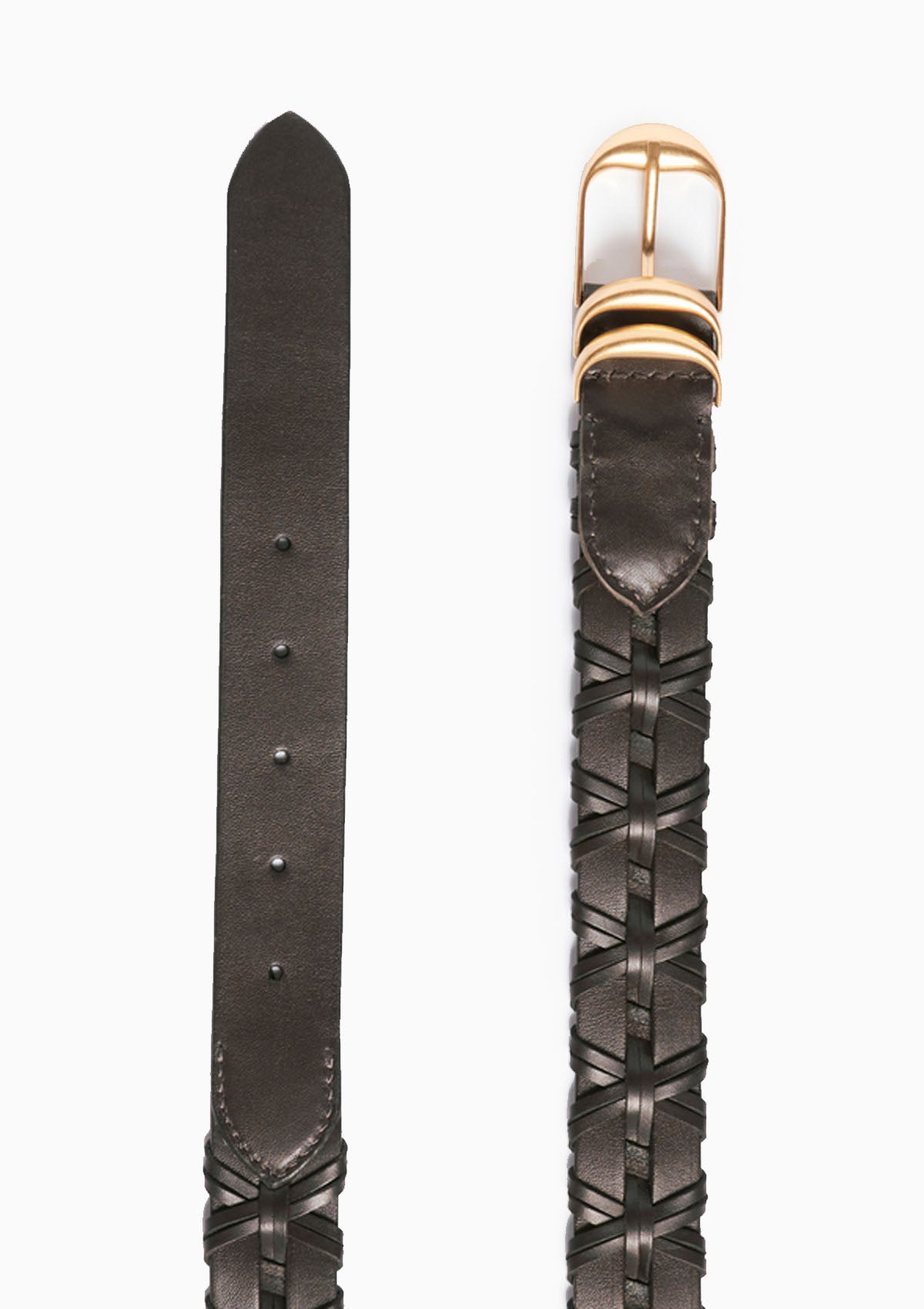 Braided Leather Belt 30mm | Noir