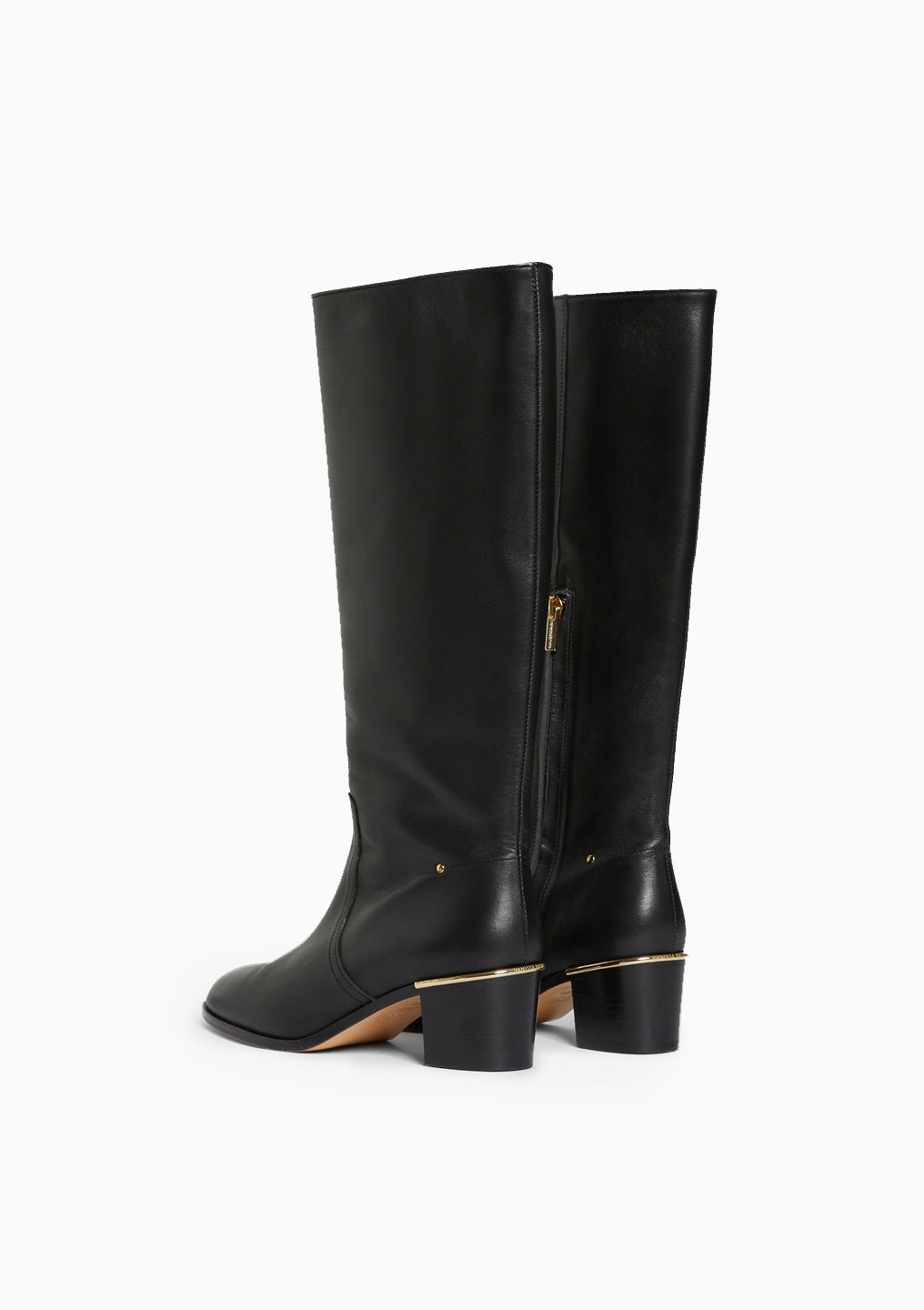 Smooth Leather Riding Boots | Noir