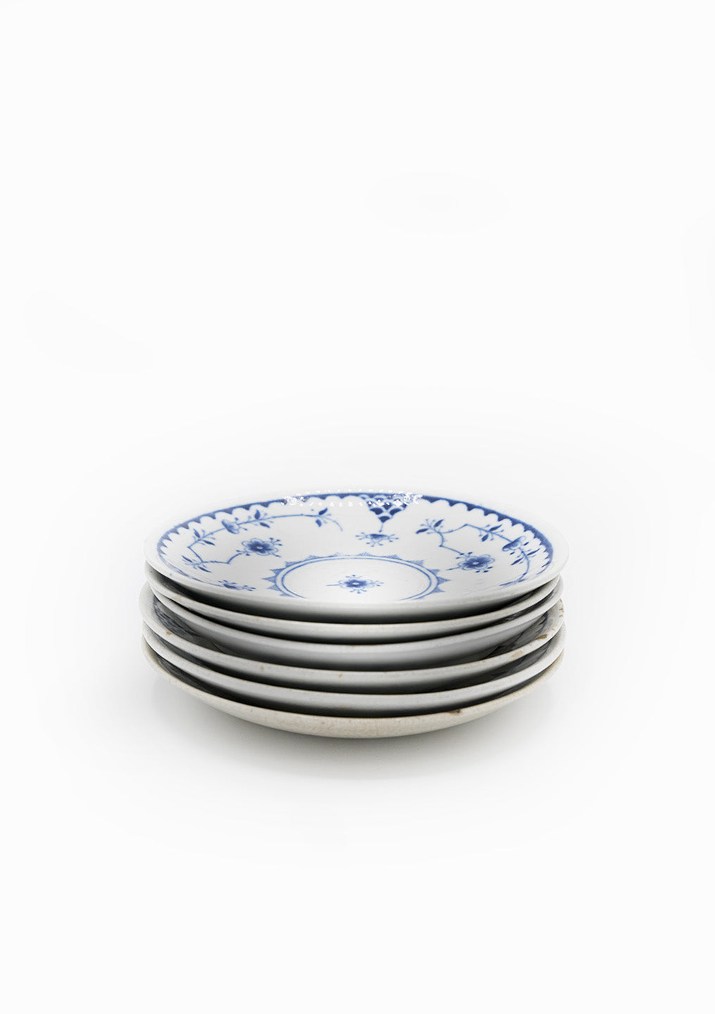 Vintage Blue Floral Plates | Set Of 6