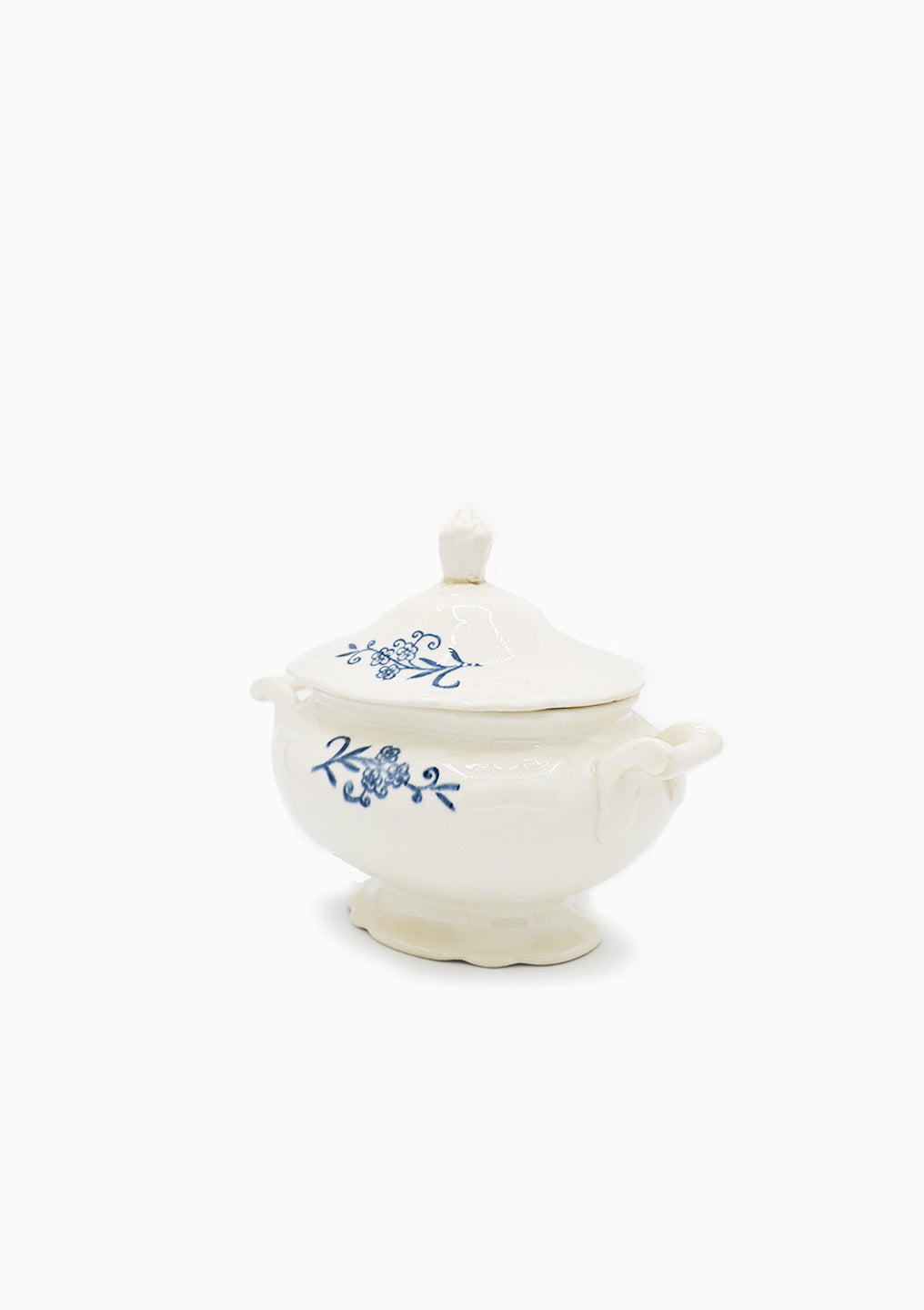 Vintage Blue & White Sugar Bowl