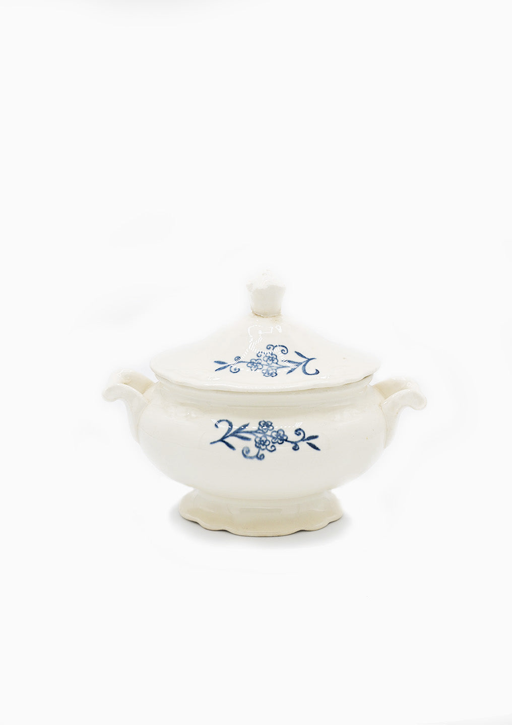 Vintage Blue & White Sugar Bowl