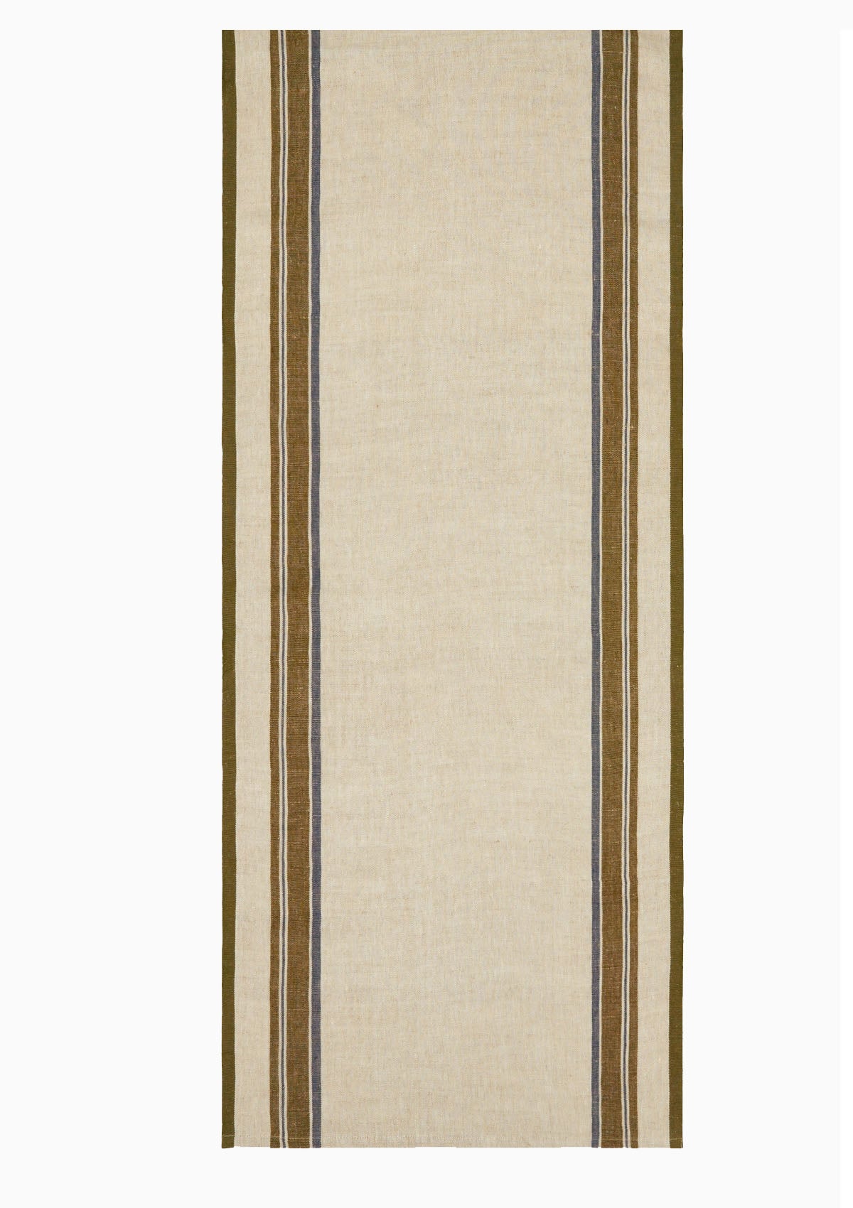 Antibes Table Runner | Natural/Green, 20" x 72"