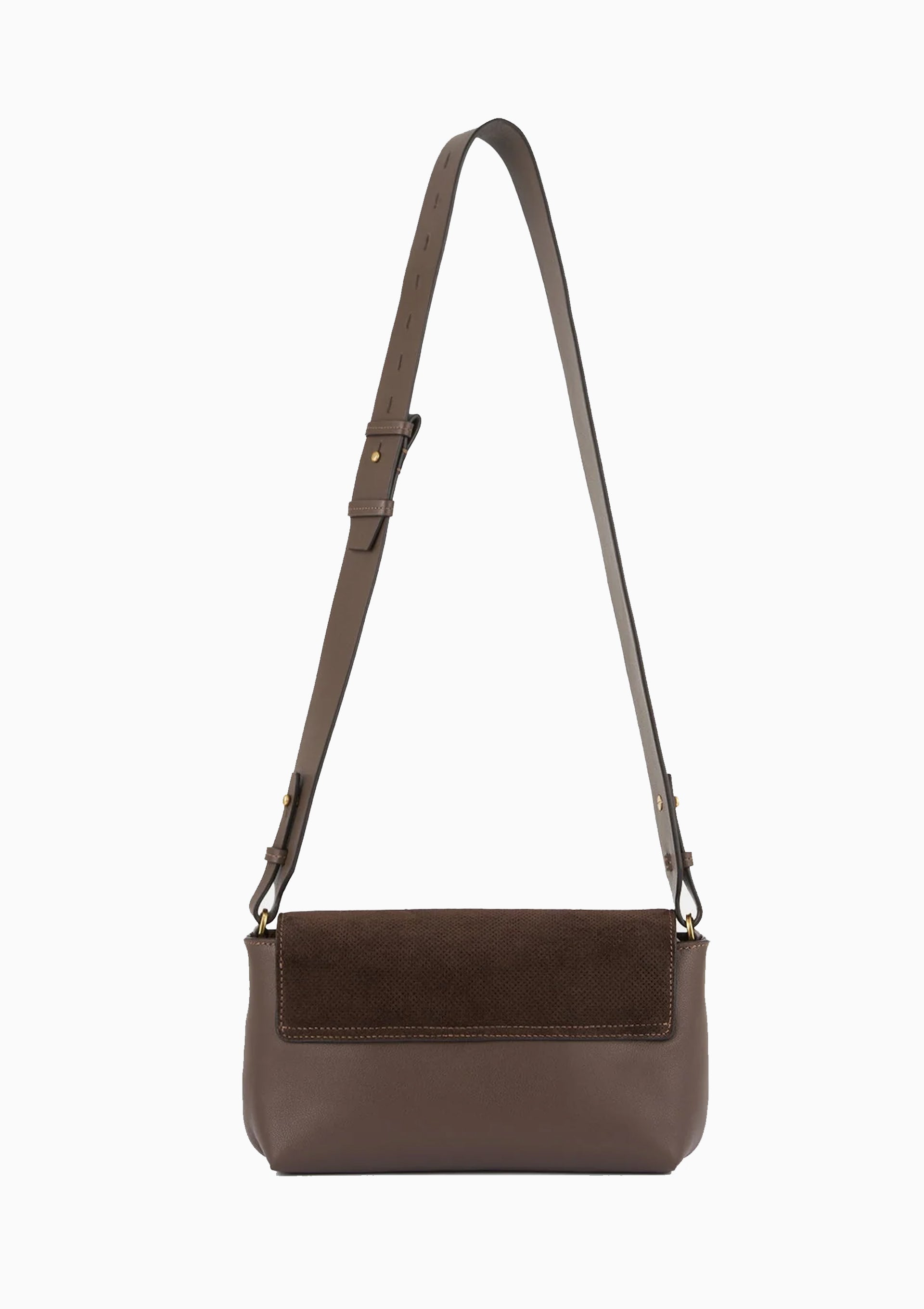 Mortimer Perforated Crossbody | Truffle Brown