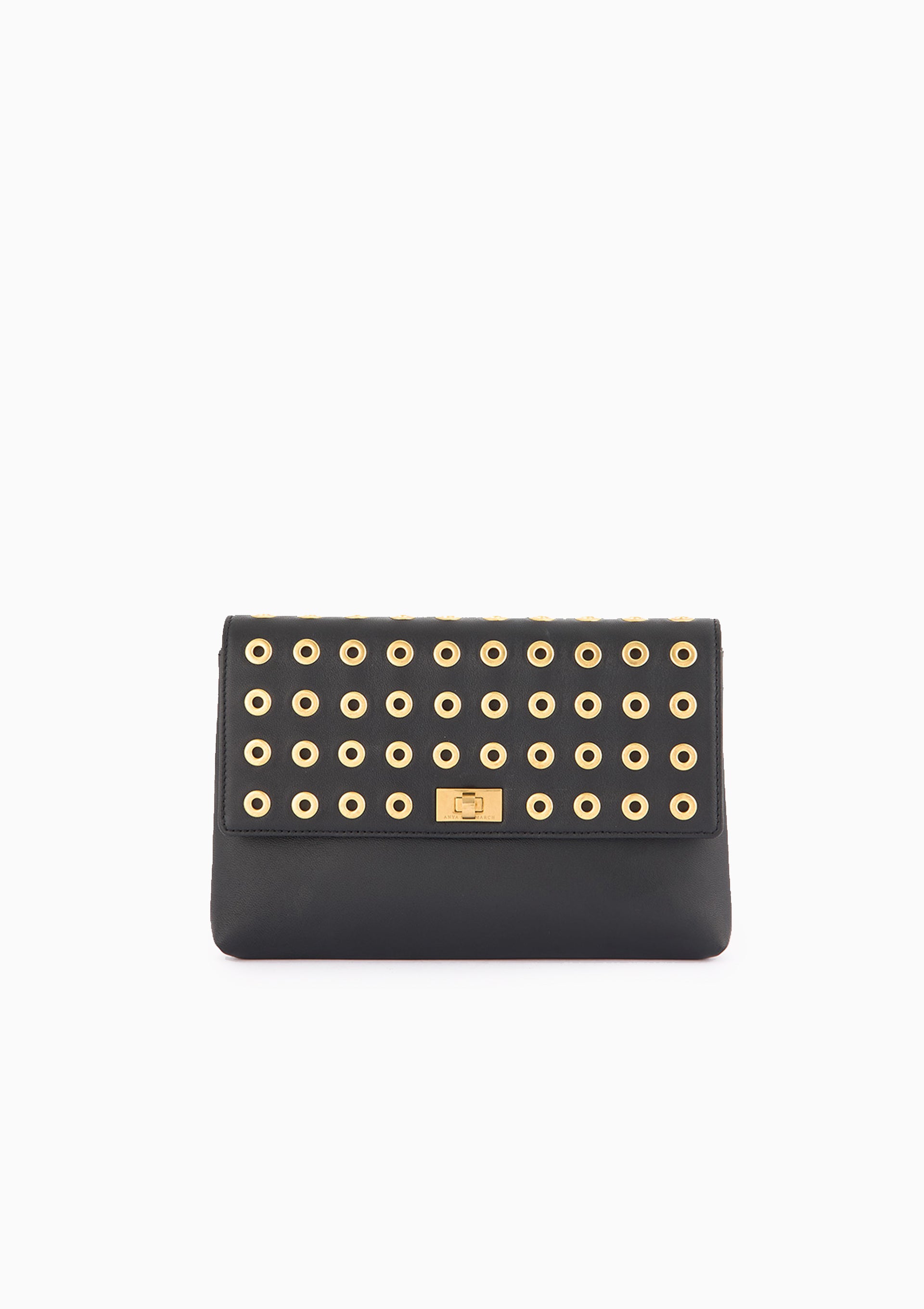 Valorie Eyelet Clutch | Nappa Black