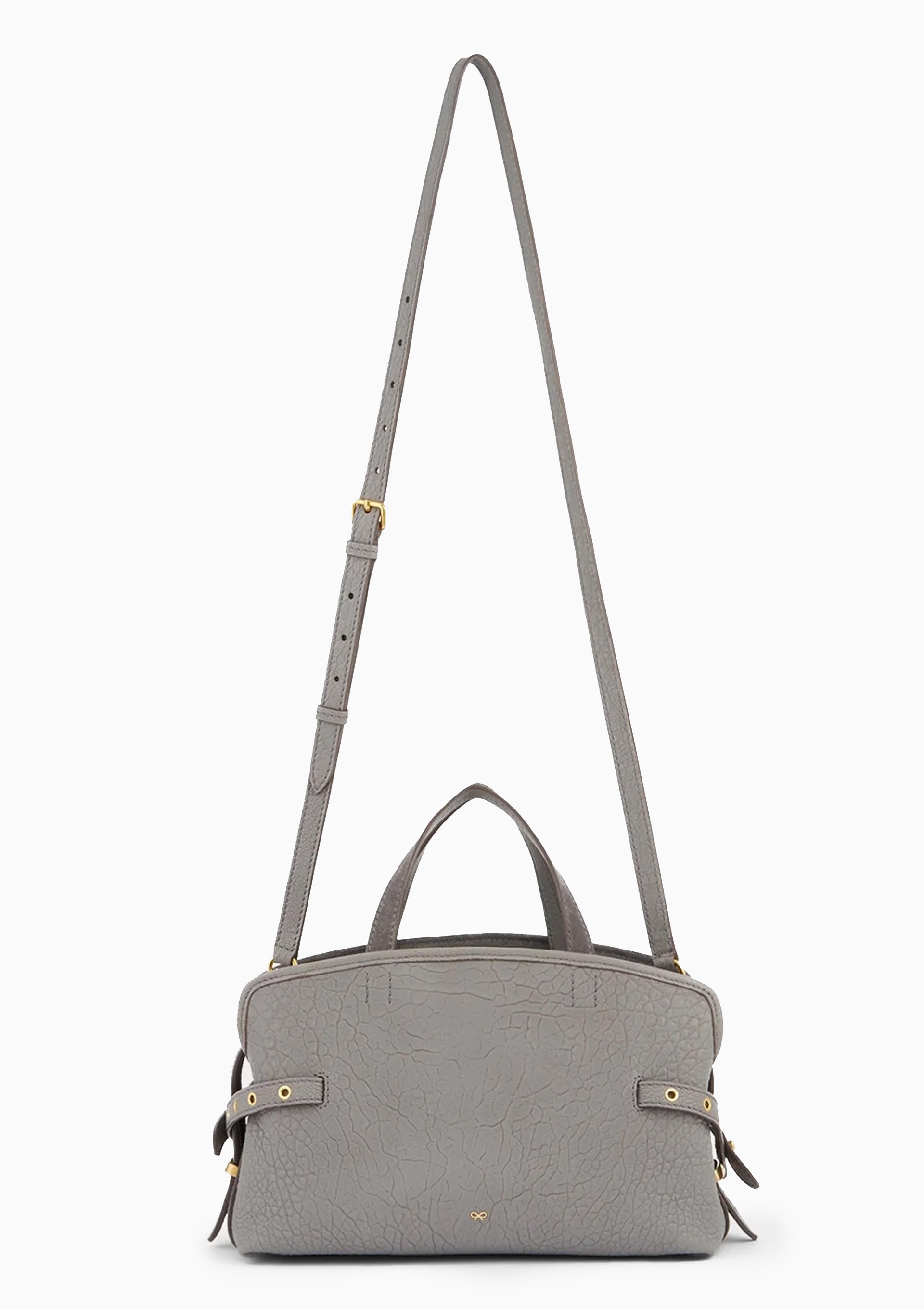 Wilson Eyelet Crossbody | Suede Stone Grey
