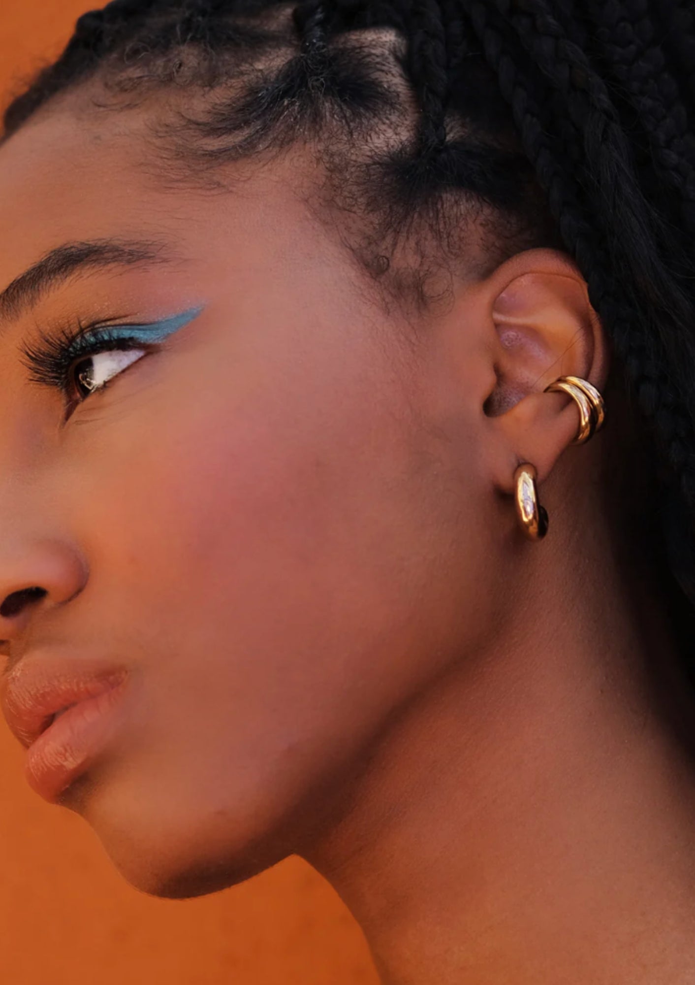 Soko Gold Chunky Dash Hoops, available at Diani.