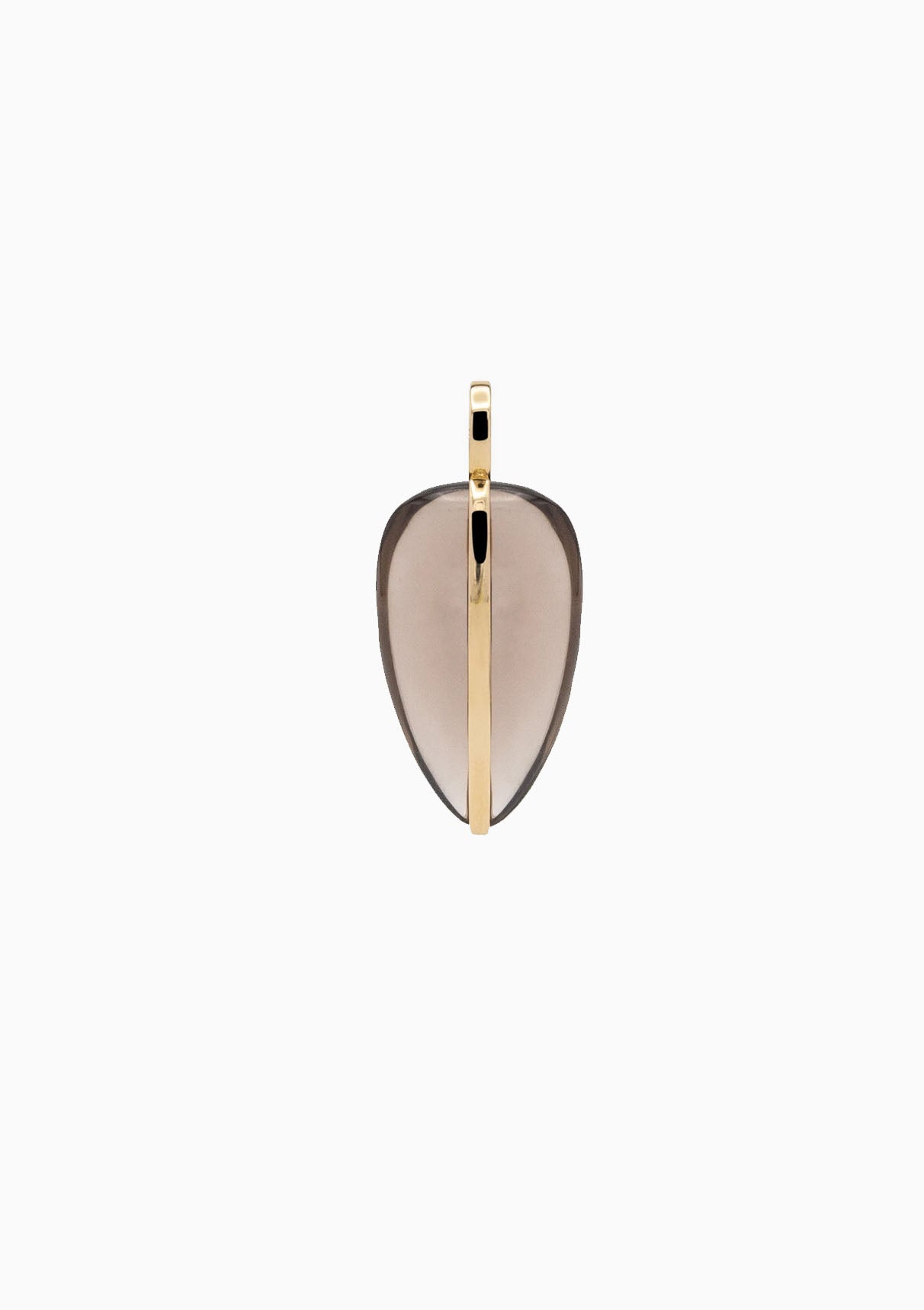14K Large Pebble Pendant | Smokey Quartz