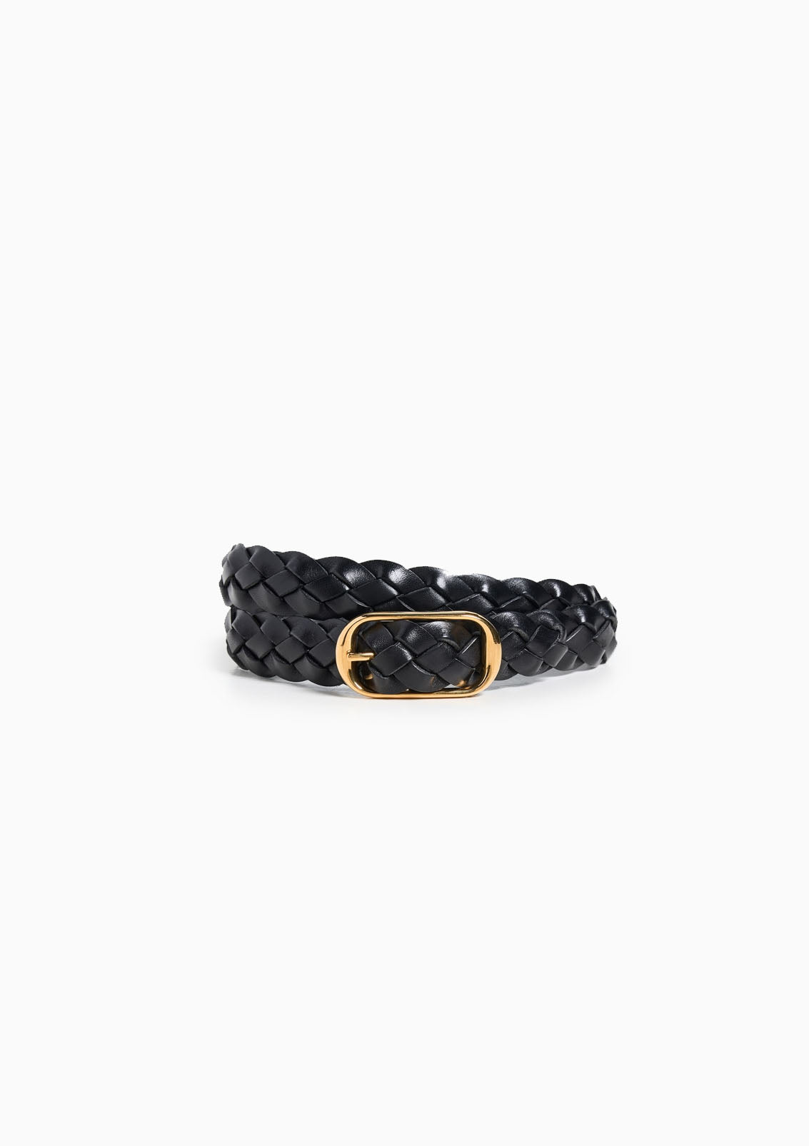 B-Low The Belt Nadia Belt Black Leather Gold Tone Braided Circle Nili Lotan | Braided Reine Belt | Black main image 3