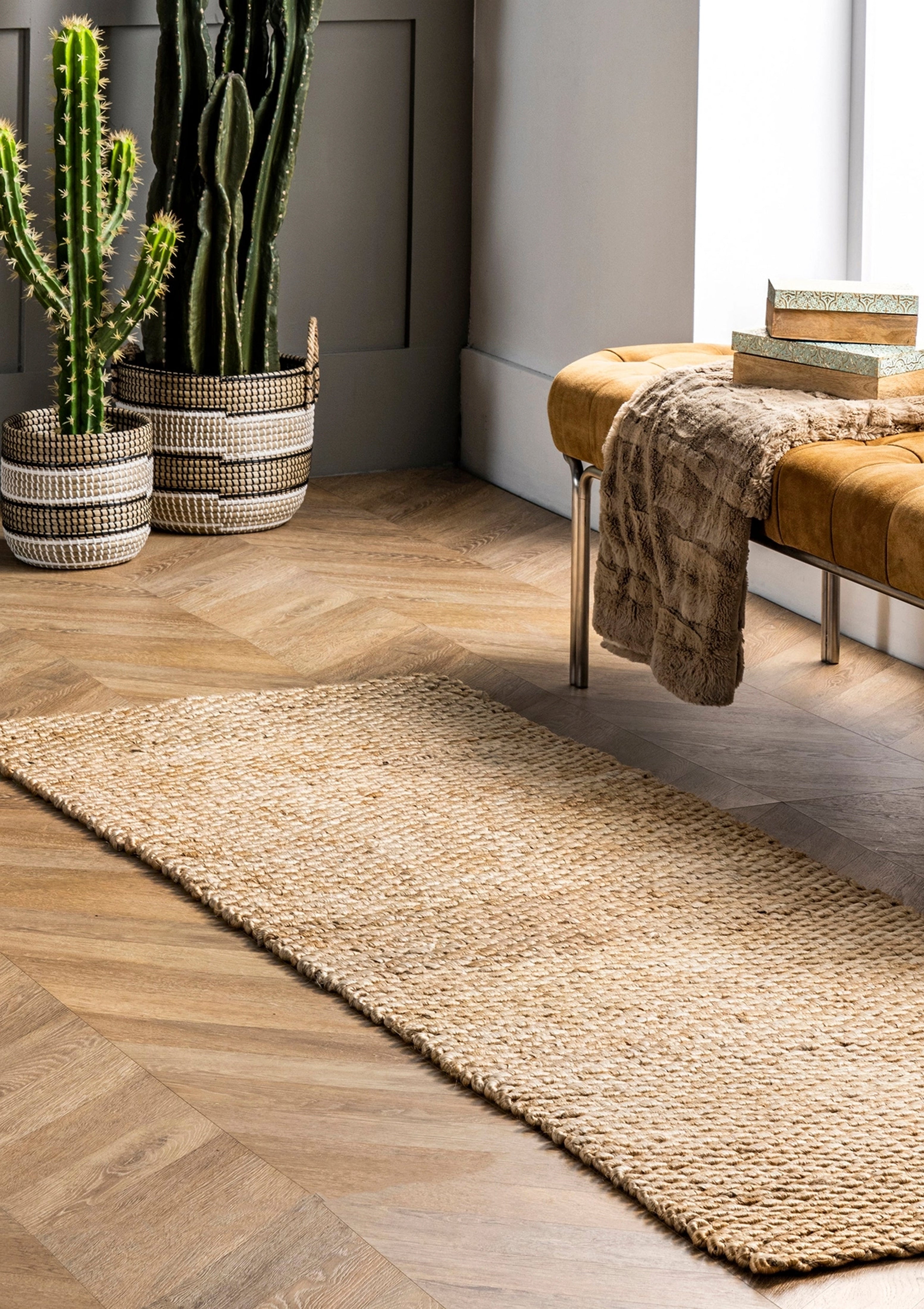 Hand Woven Hailey Jute Runner | Natural, 2'6" x 6'