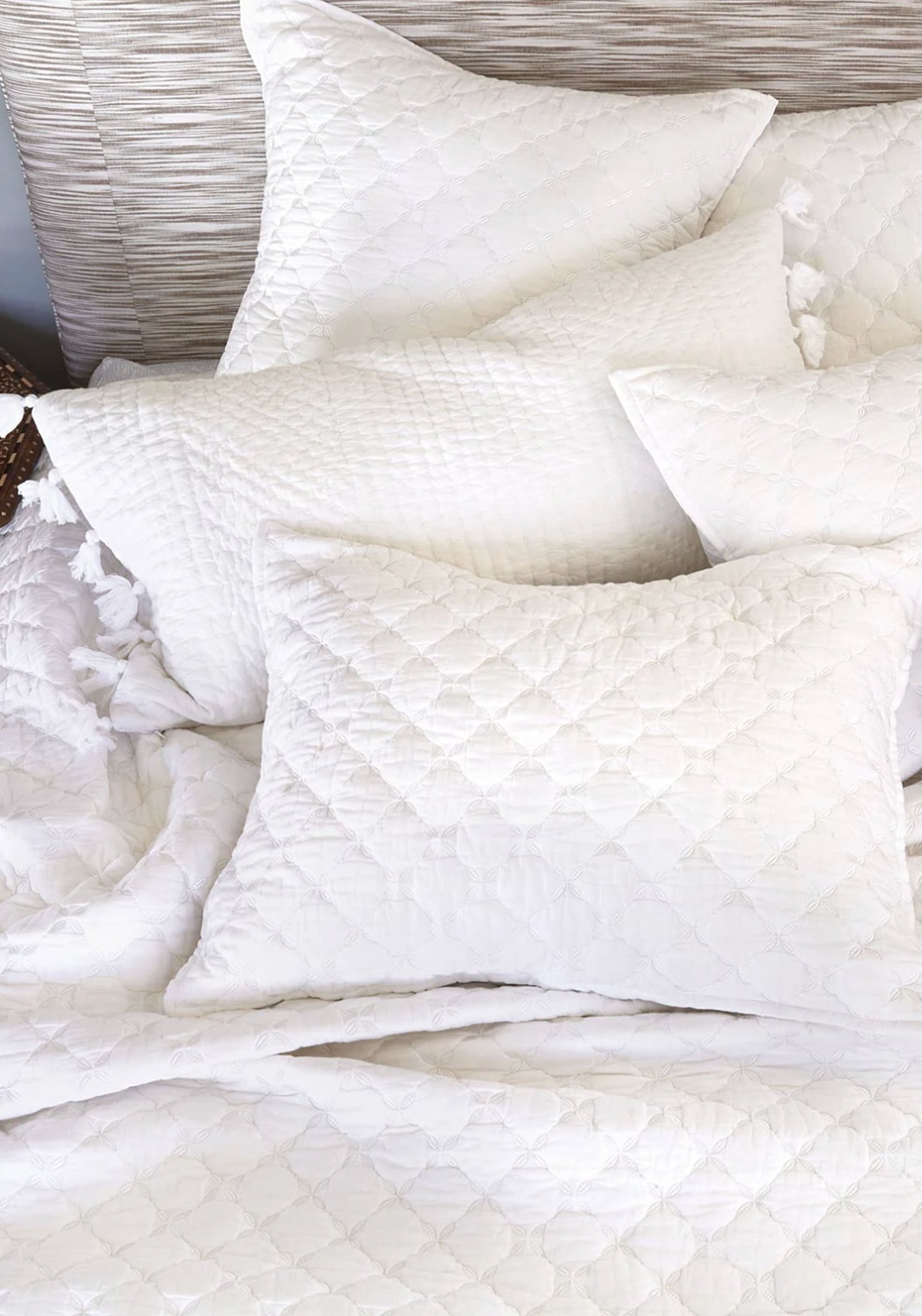 Sahati White Bolster | 17" x 32"