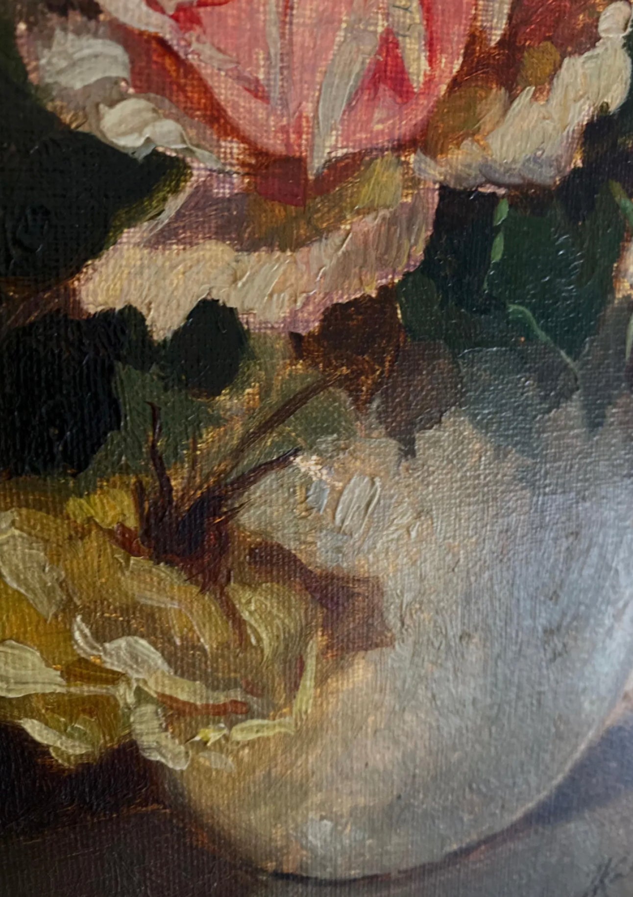 Original Antique Roses Still Life Oil Painting | 10" x 12.5"