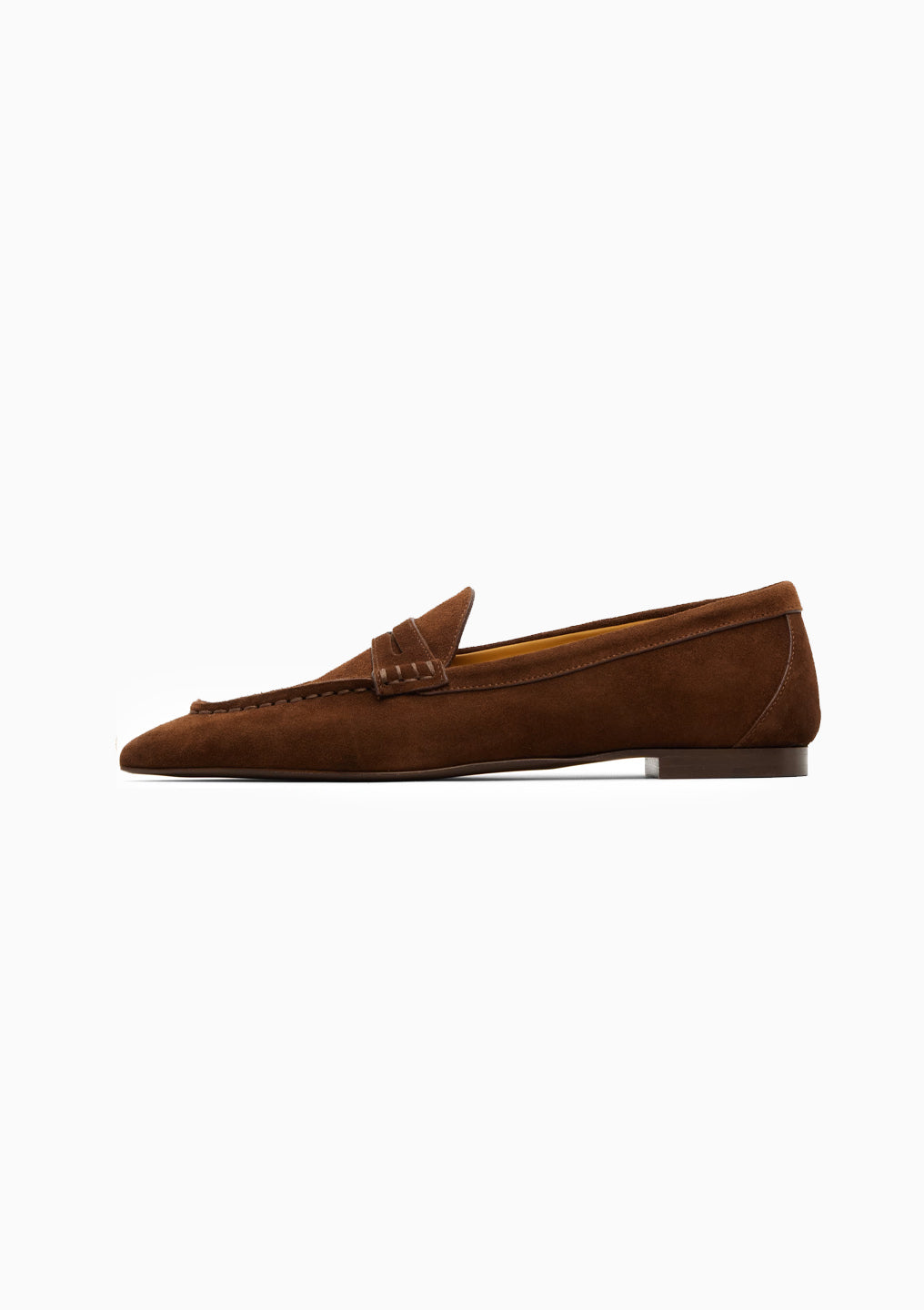 Pointed Toe Loafer | Brown Suede