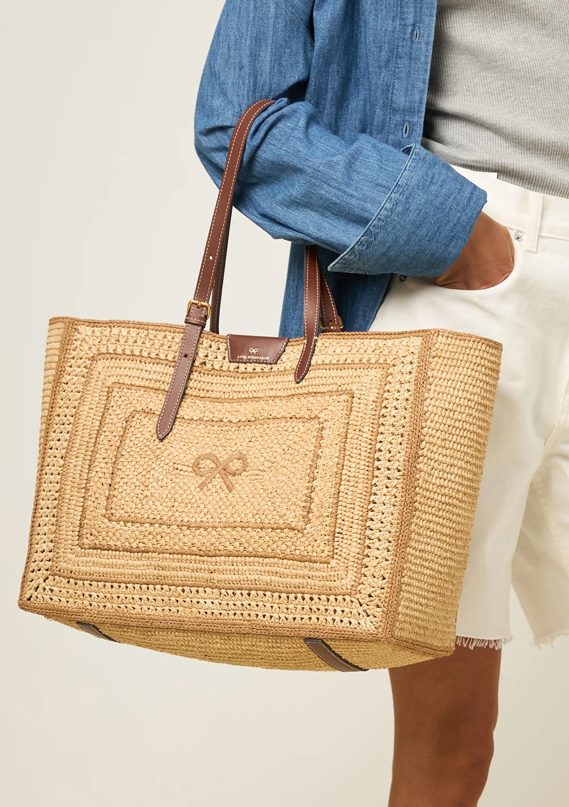 Raffia Bow Tote | Natural