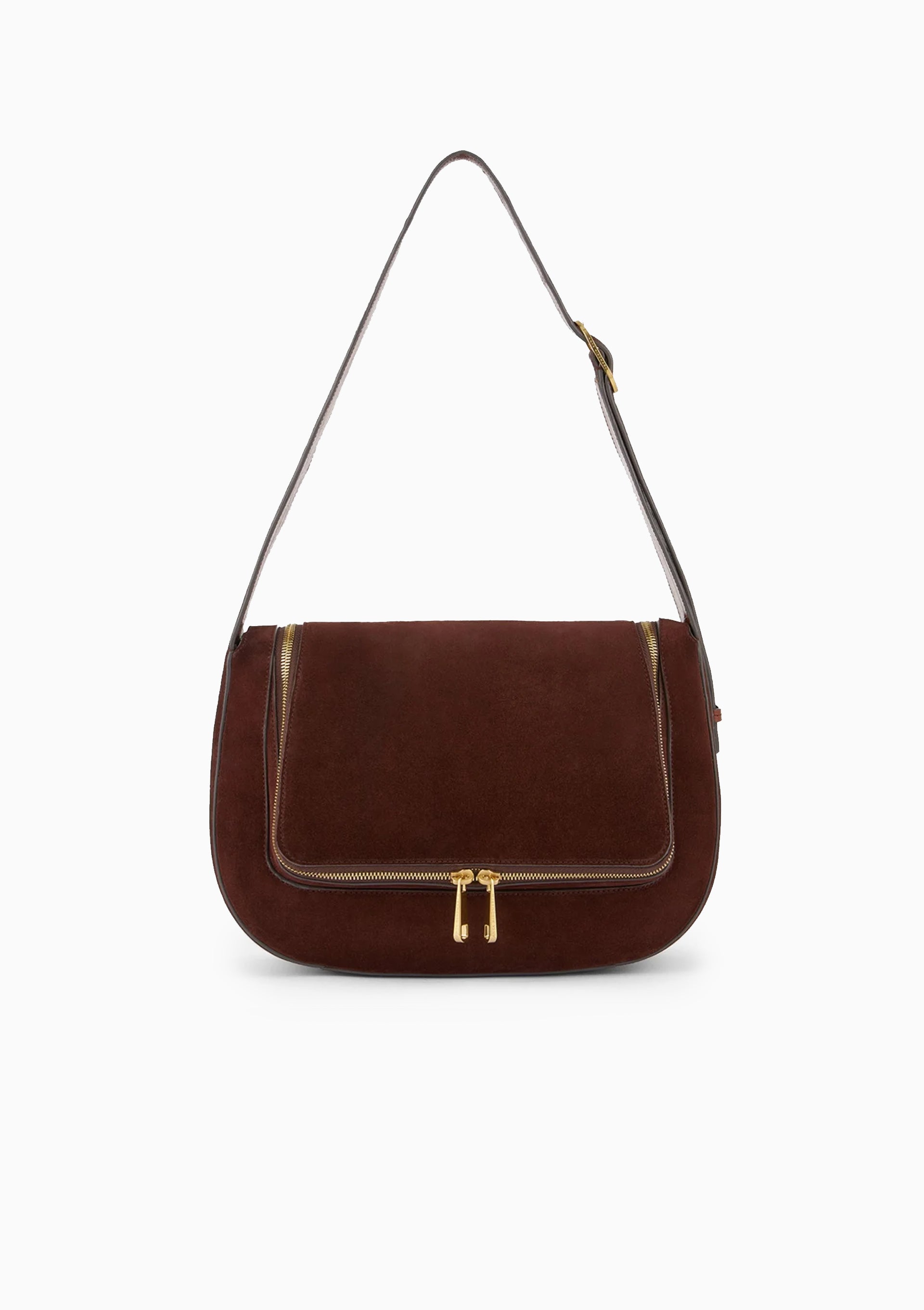 Vere New Shoulder Bag | Suede Dark Cedar